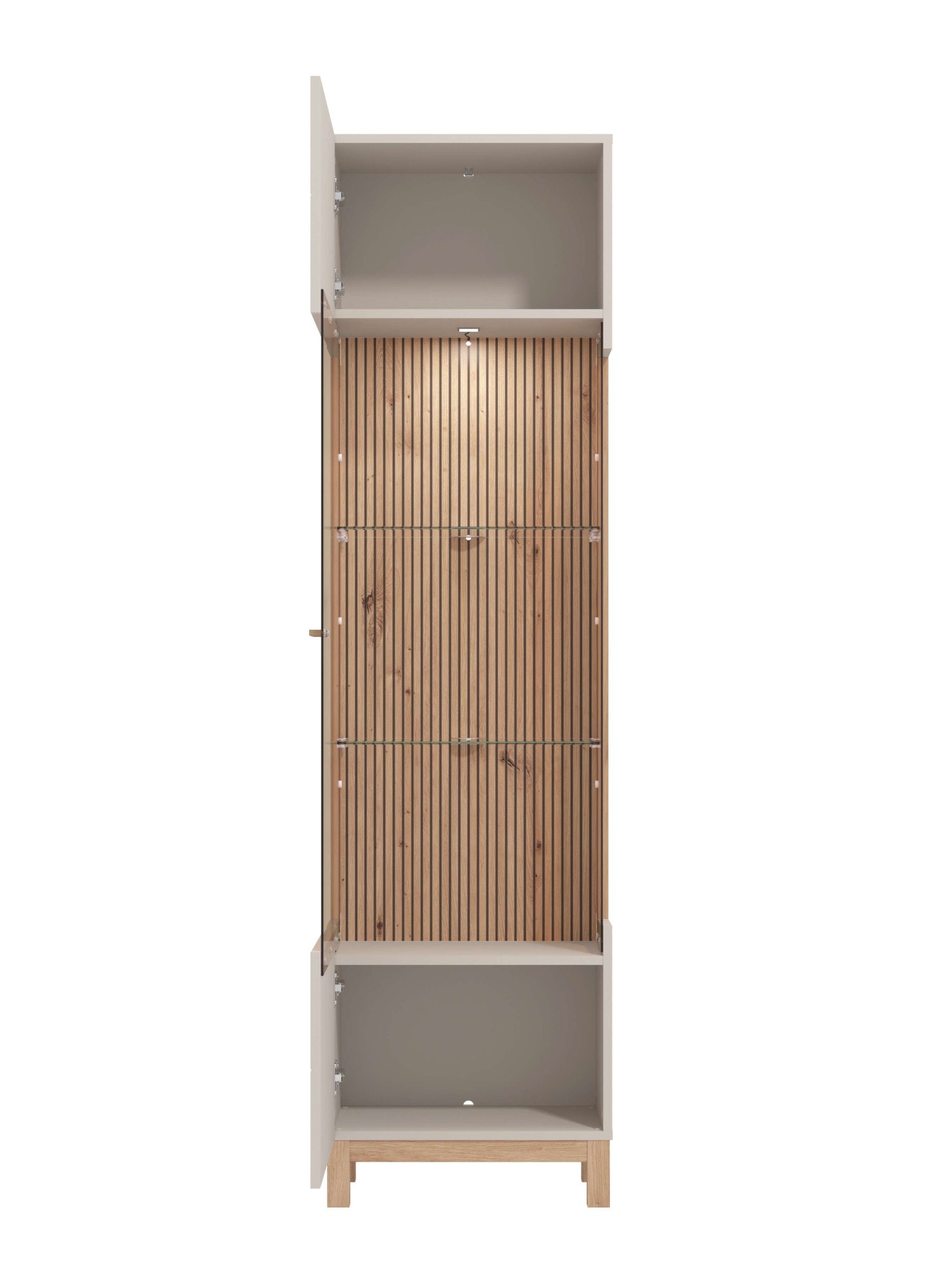 Home affaire Vitrine »Essex Vitrinenschrank, Glasschrank, Standvitrine, Highboard/Sideboard« 1 Tür, 4 Einlegeböden, 5 Fächer, Gesamtmaße (B/T/H): 51,5/35/191,5 cm