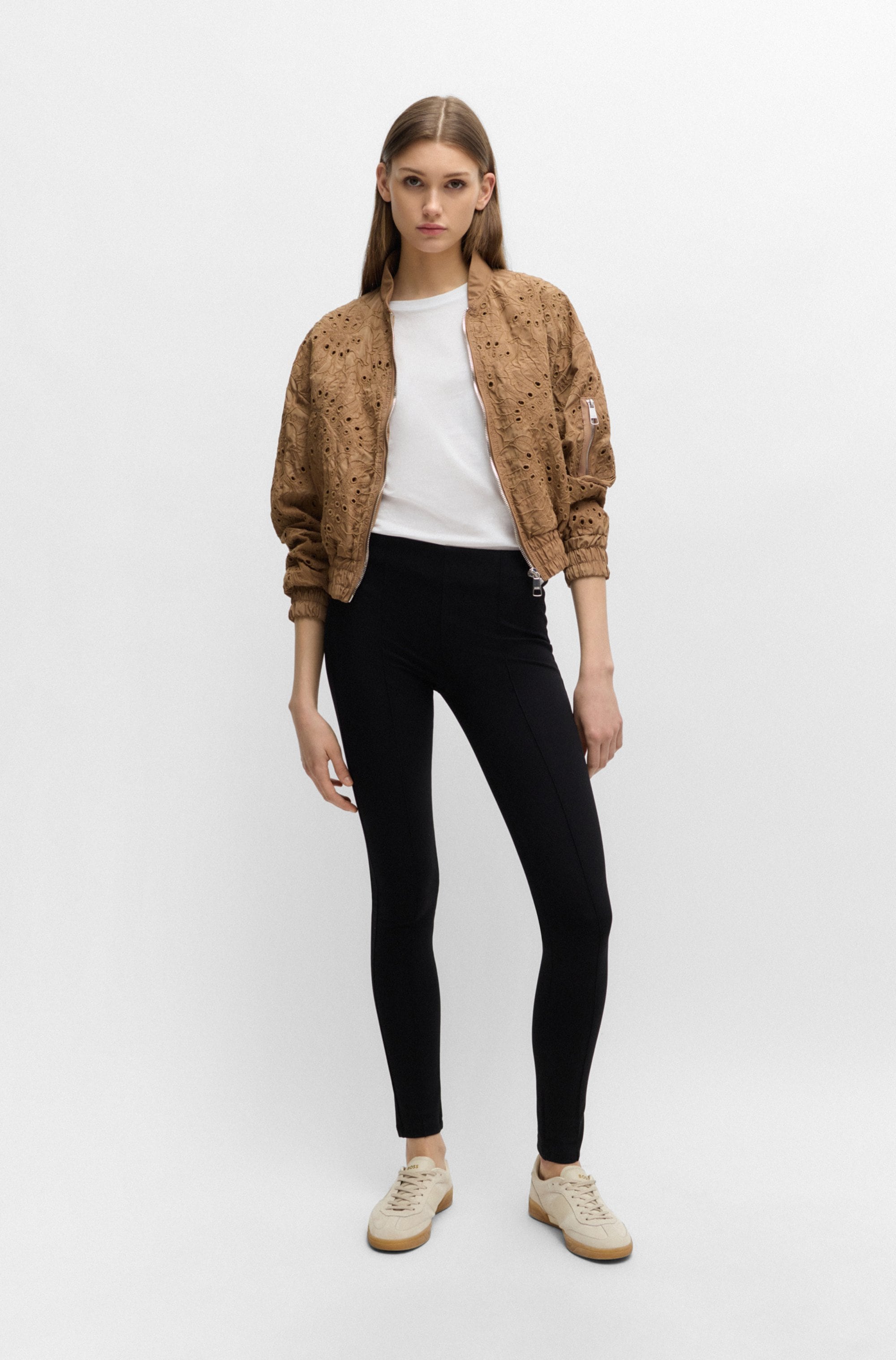 BOSS ORANGE Leggings »Estretch Premium Damenmode«, Naht-Details auf der Vorderseite