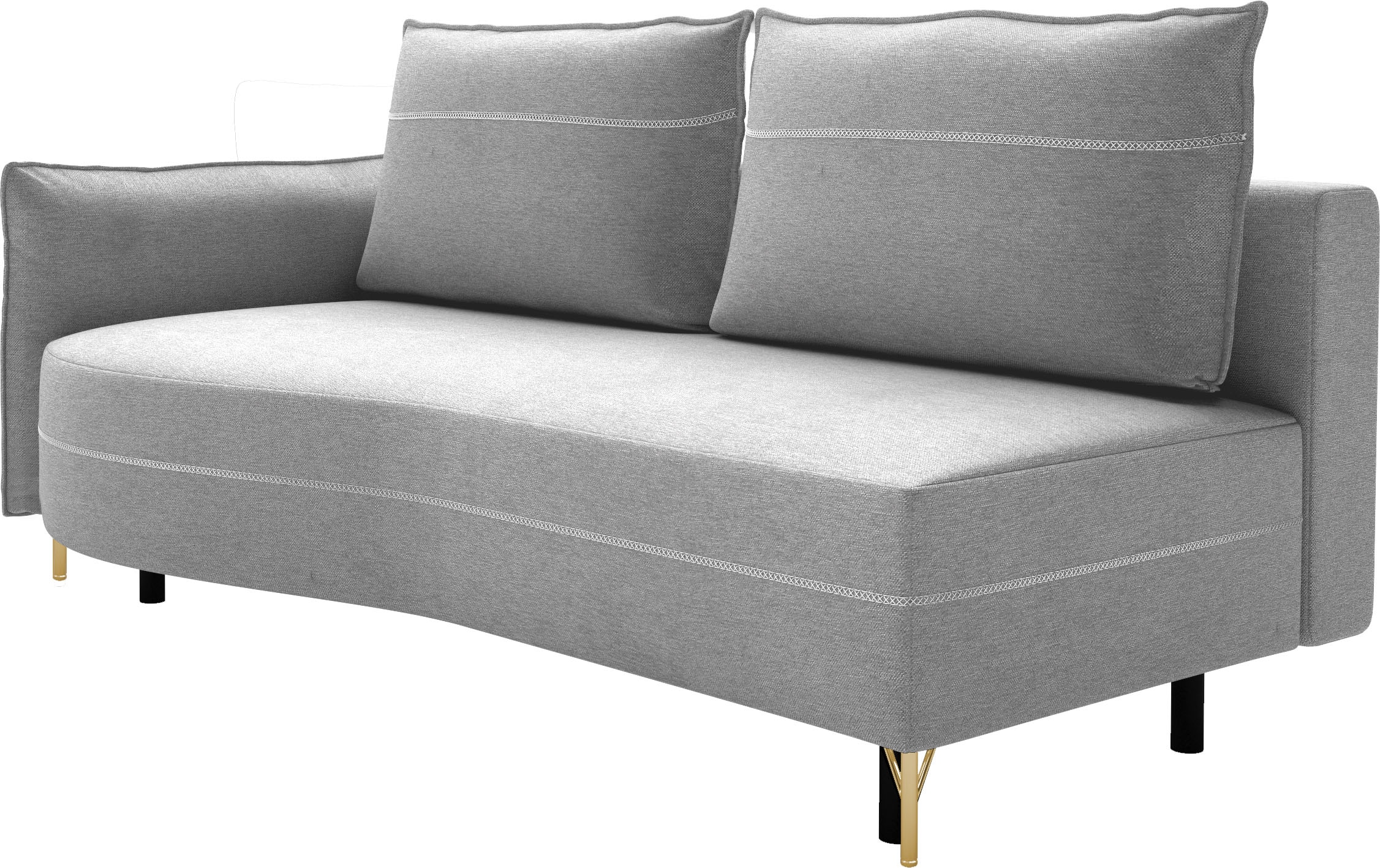 exxpo - sofa fashion Loungesofa »Ortis mit toller Kontrastnaht, Solitärmöbel, bequem, schmale Armlehne« Schlafsofa mit Bettfunktion und Bettkasten, komfortabler Federkern