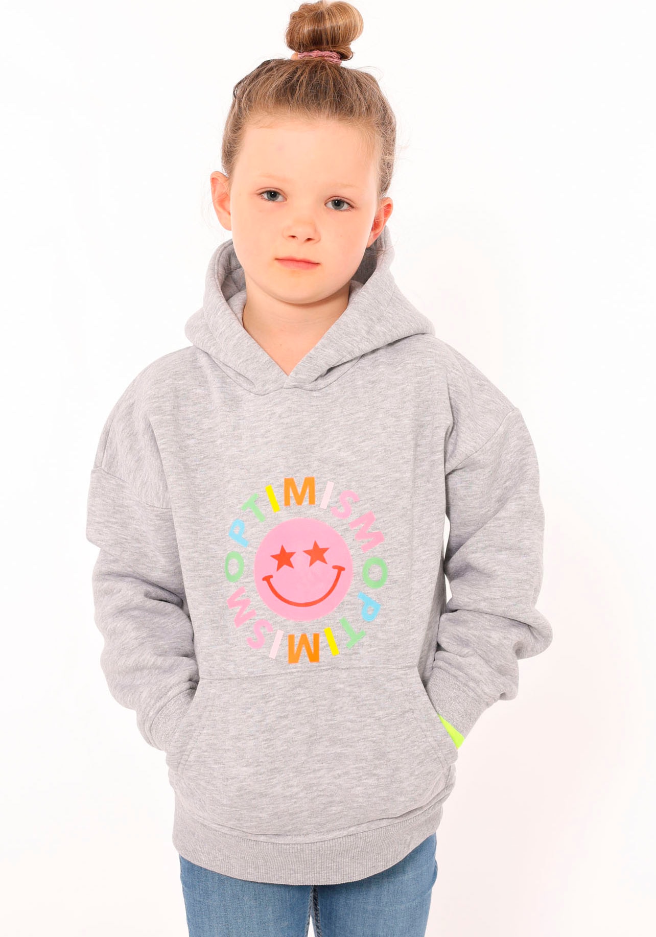 Hoodie »"Optimism"KIDS«, Mit Wording, Sweater mit Kapuze für Mädchen