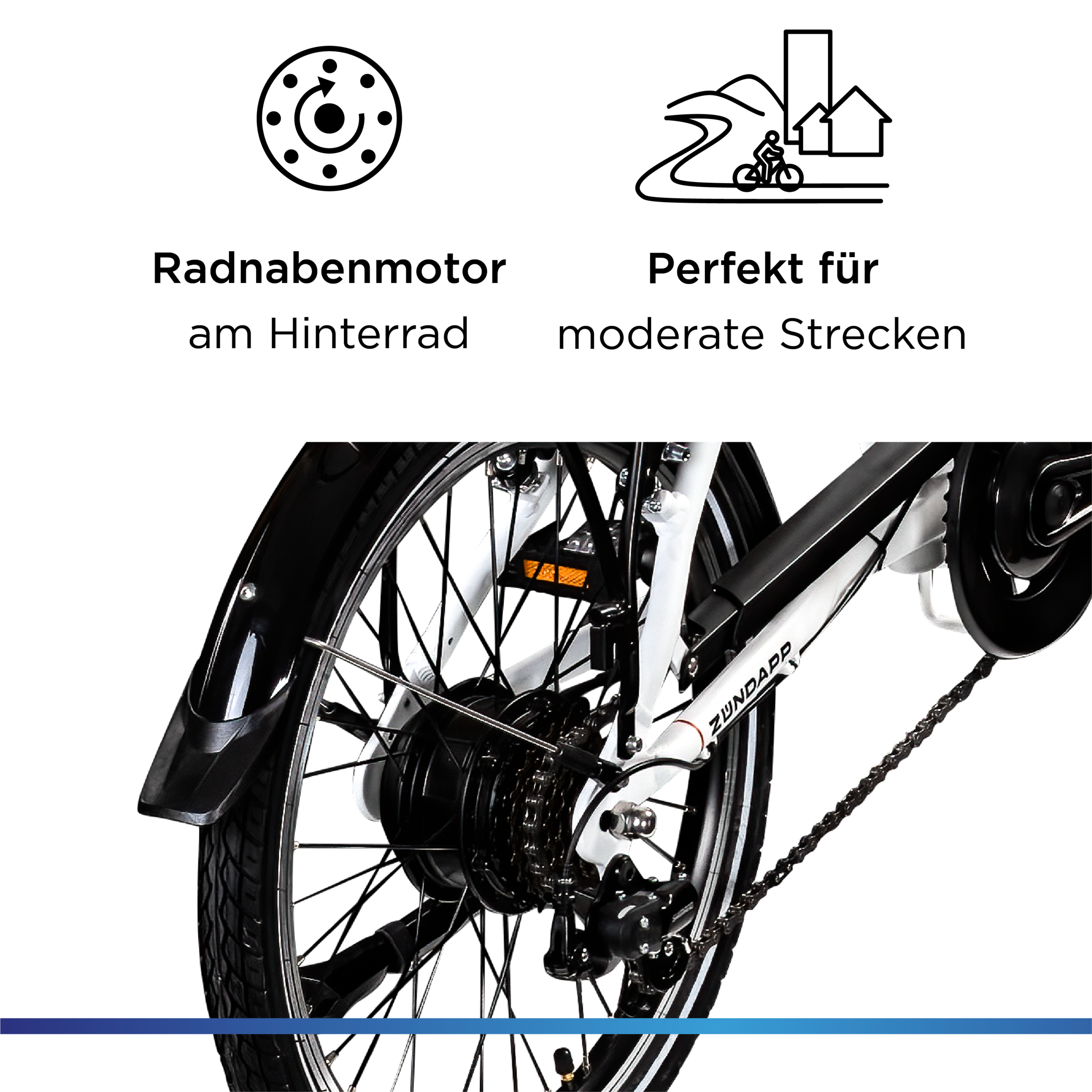 Zündapp »Z101« 6 Gang Shimano Tourney Schaltwerk Kettenschaltung Heckmotor 250 W Pedelec, Elektrofahrrad für Damen u. Herren