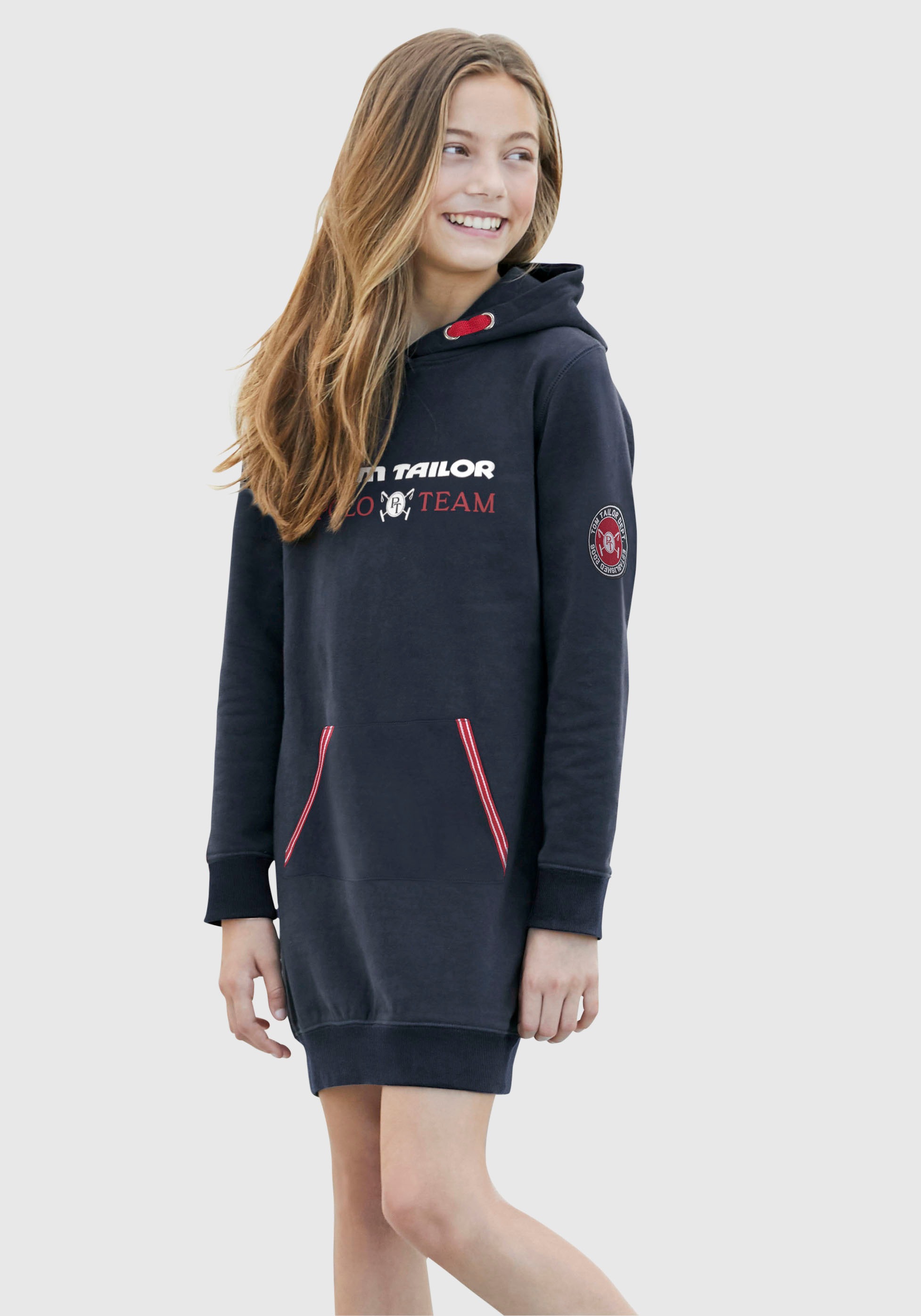 TOM TAILOR Polo Team Sweatkleid, mit Logodruck