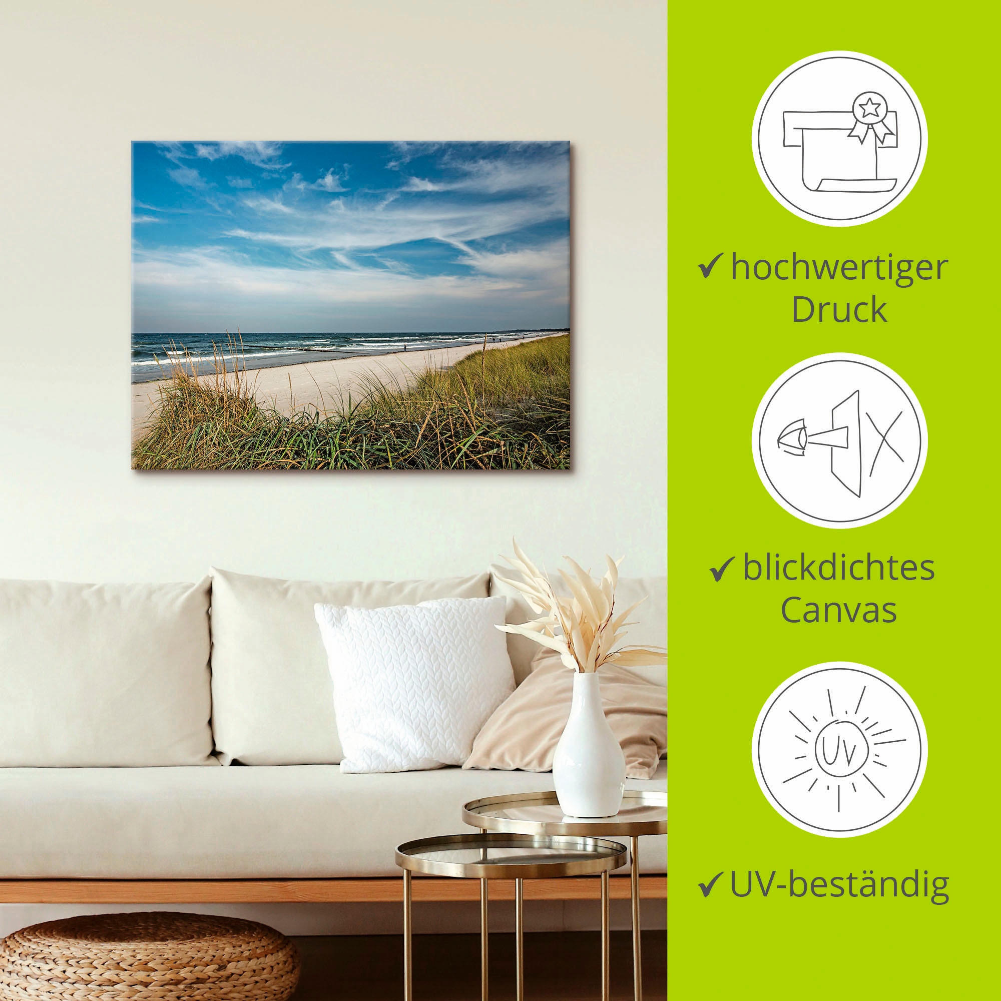 Artland Wandbild »Urlaubfeeling« Strand 1 Stk. tlg.