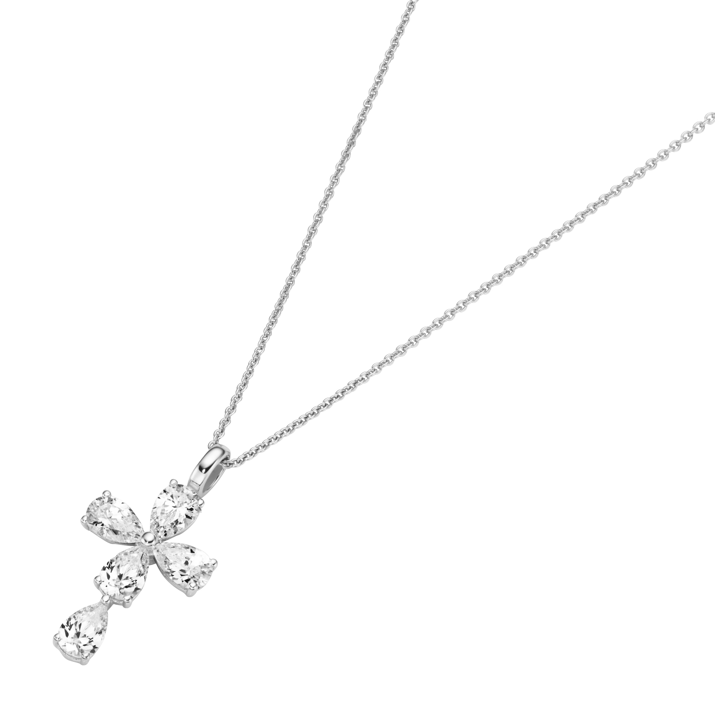 Kreuzkette »Kette Kreuz Anhänger mit Zirkonia, Silber 925«