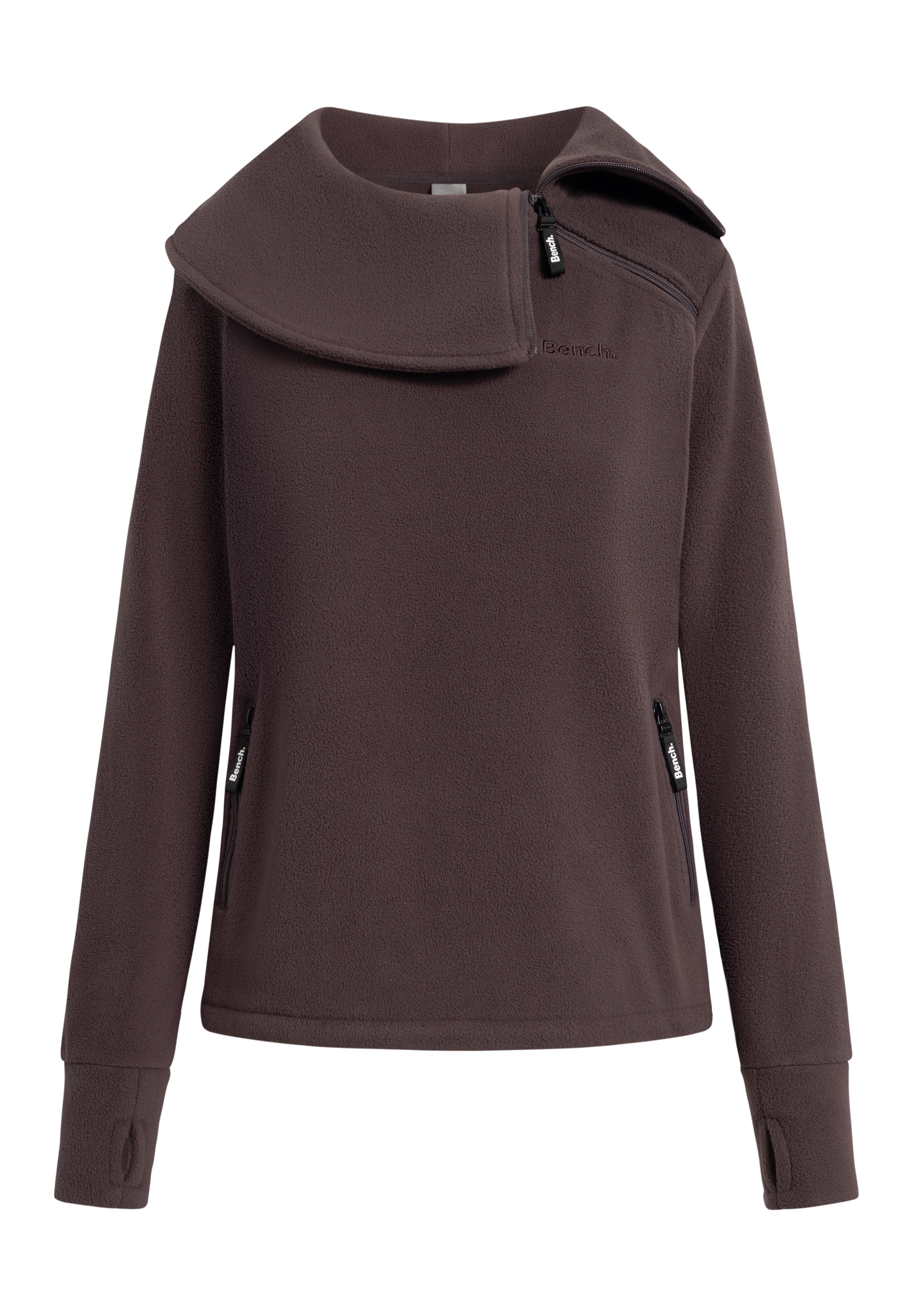 Bench. Fleecepullover »APRILLE«, warmes, tailliertes Fleeceshirt mit Troyerkragen und Seitentaschen