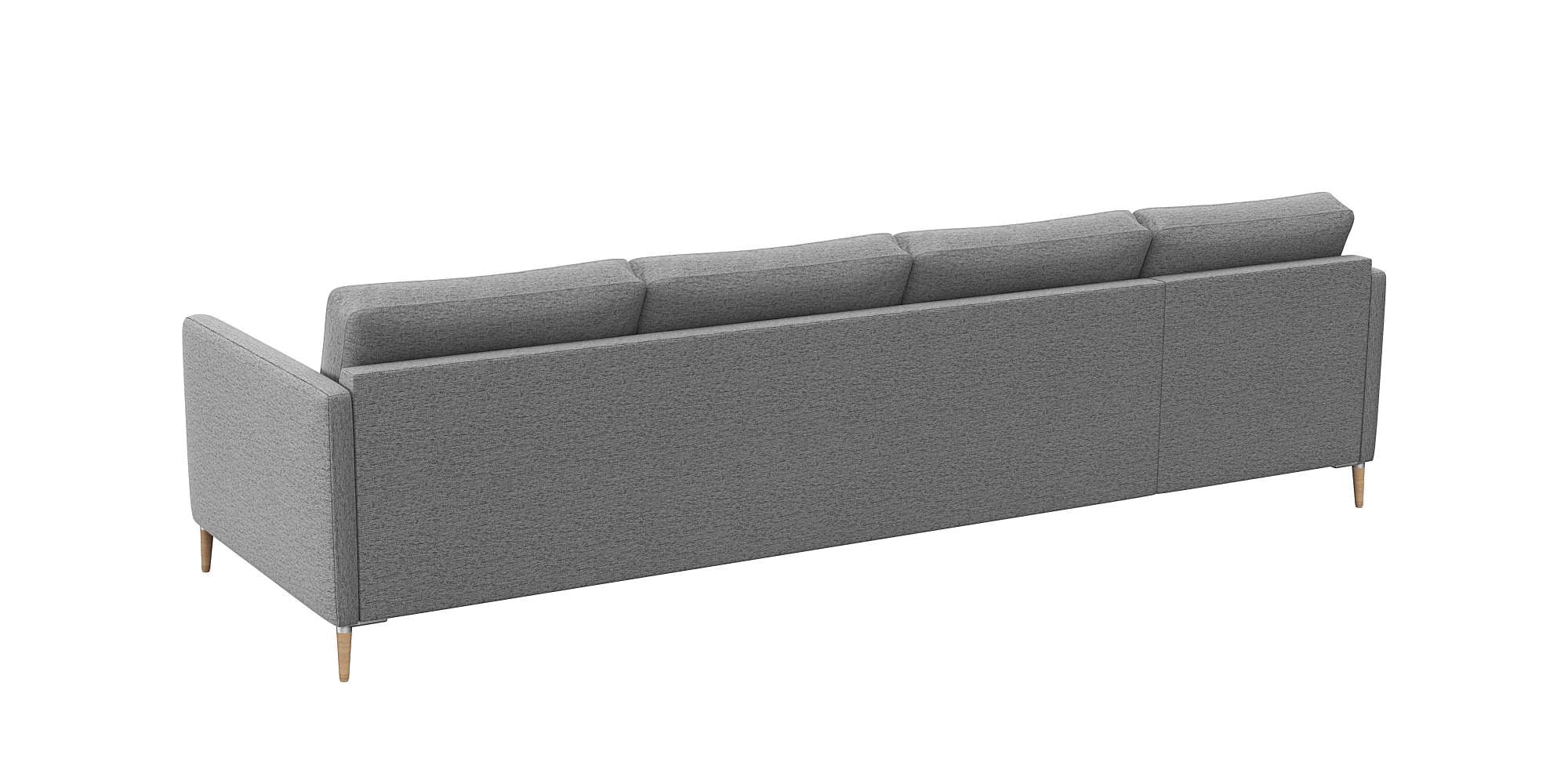 FLEXLUX Ecksofa »Fiore, super Sitzkomfort durch Kaltschaum im Sitz, L-Form« schmale Armlehnen, Füße Alu+ Eiche