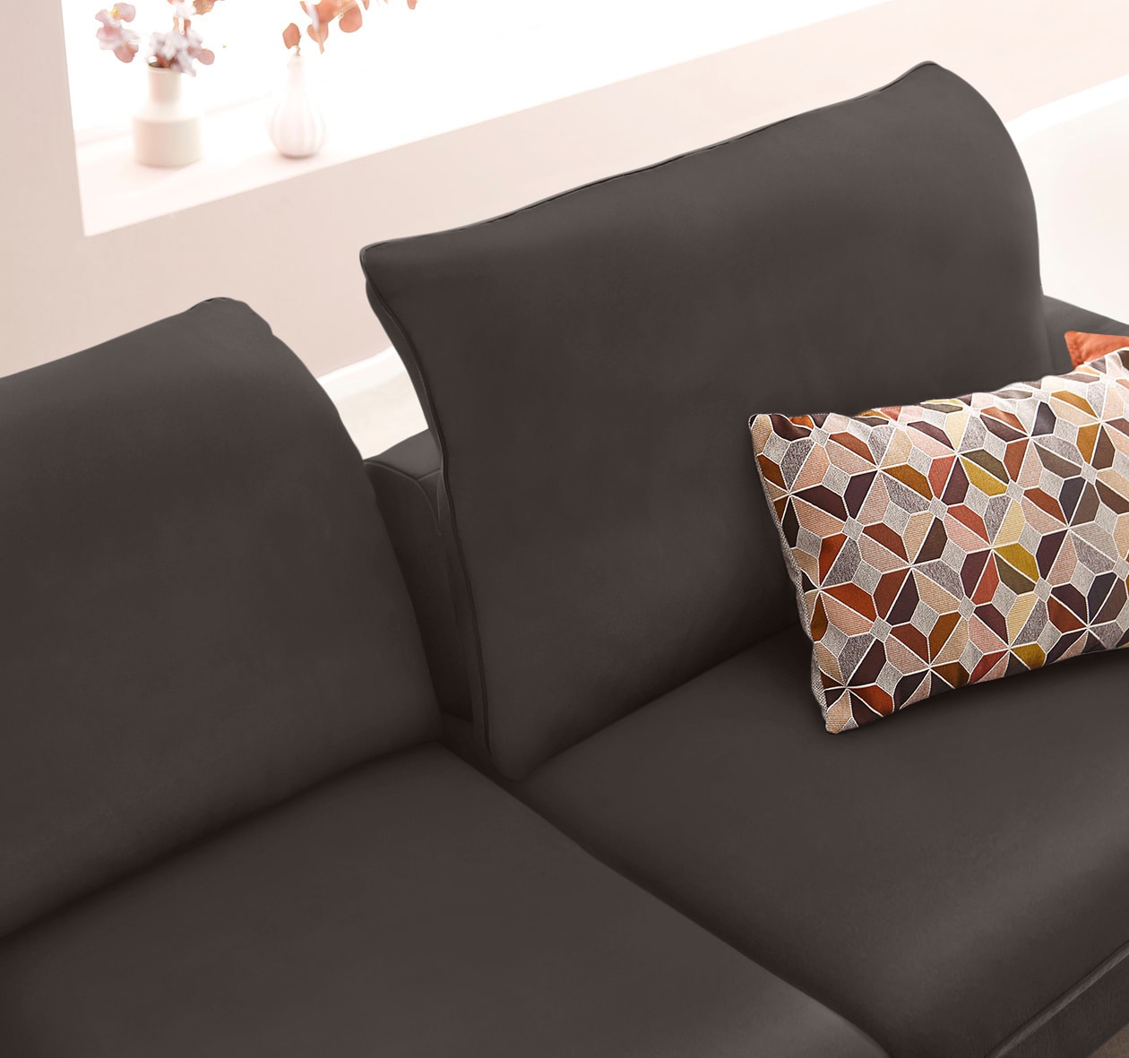 W.SCHILLIG Ecksofa »enjoy&MORE, Designsofa, elegant und bequem, L-Form«, mit Sitztiefenverstellung, Füße Chrom glänzend, Breite 294 cm