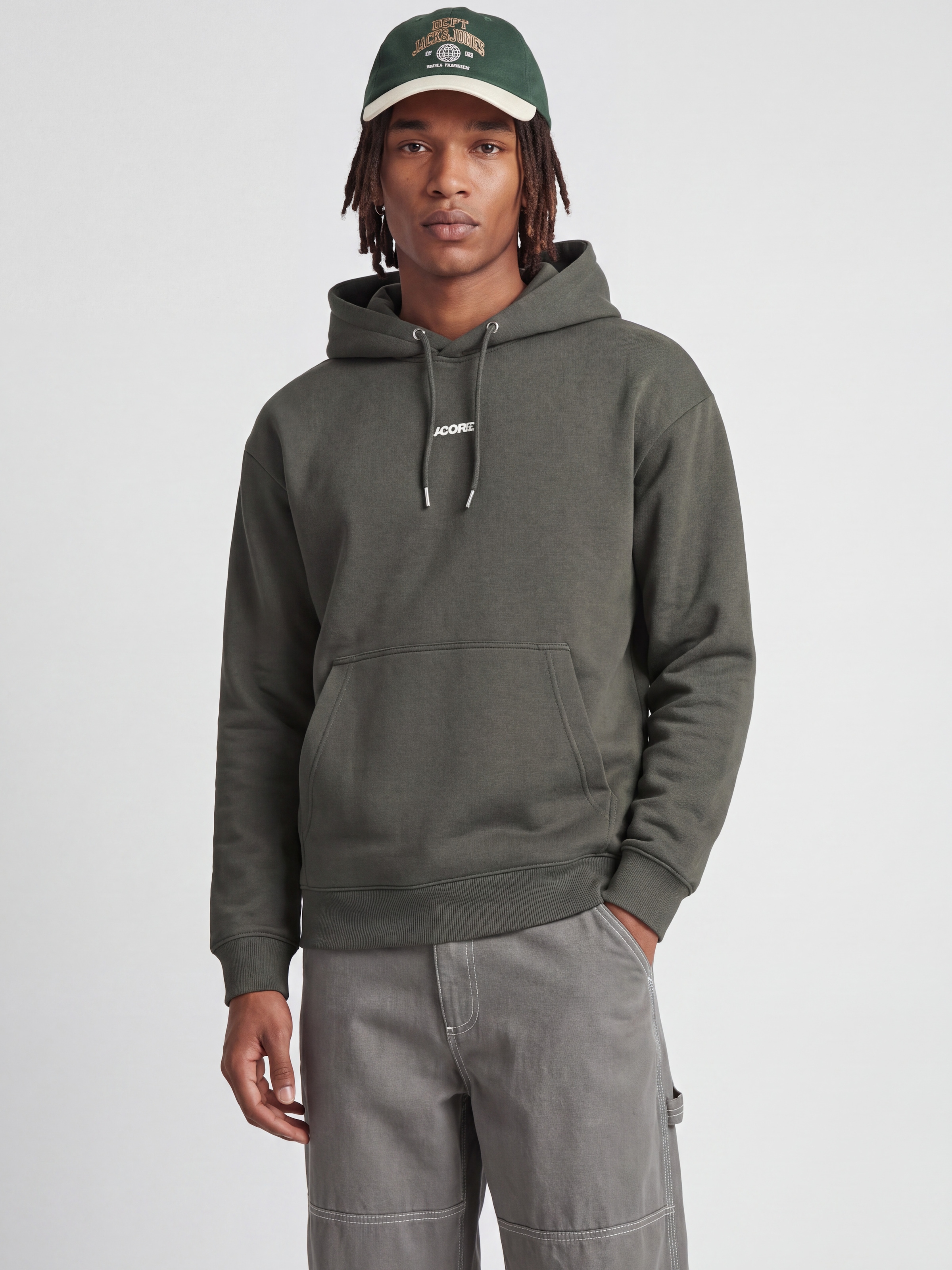 Jack & Jones Kapuzensweatshirt »JCOCLUB BACK SCRIPT PRINT SWEAT HOOD SN«, Baumwollmischung, loose fit
