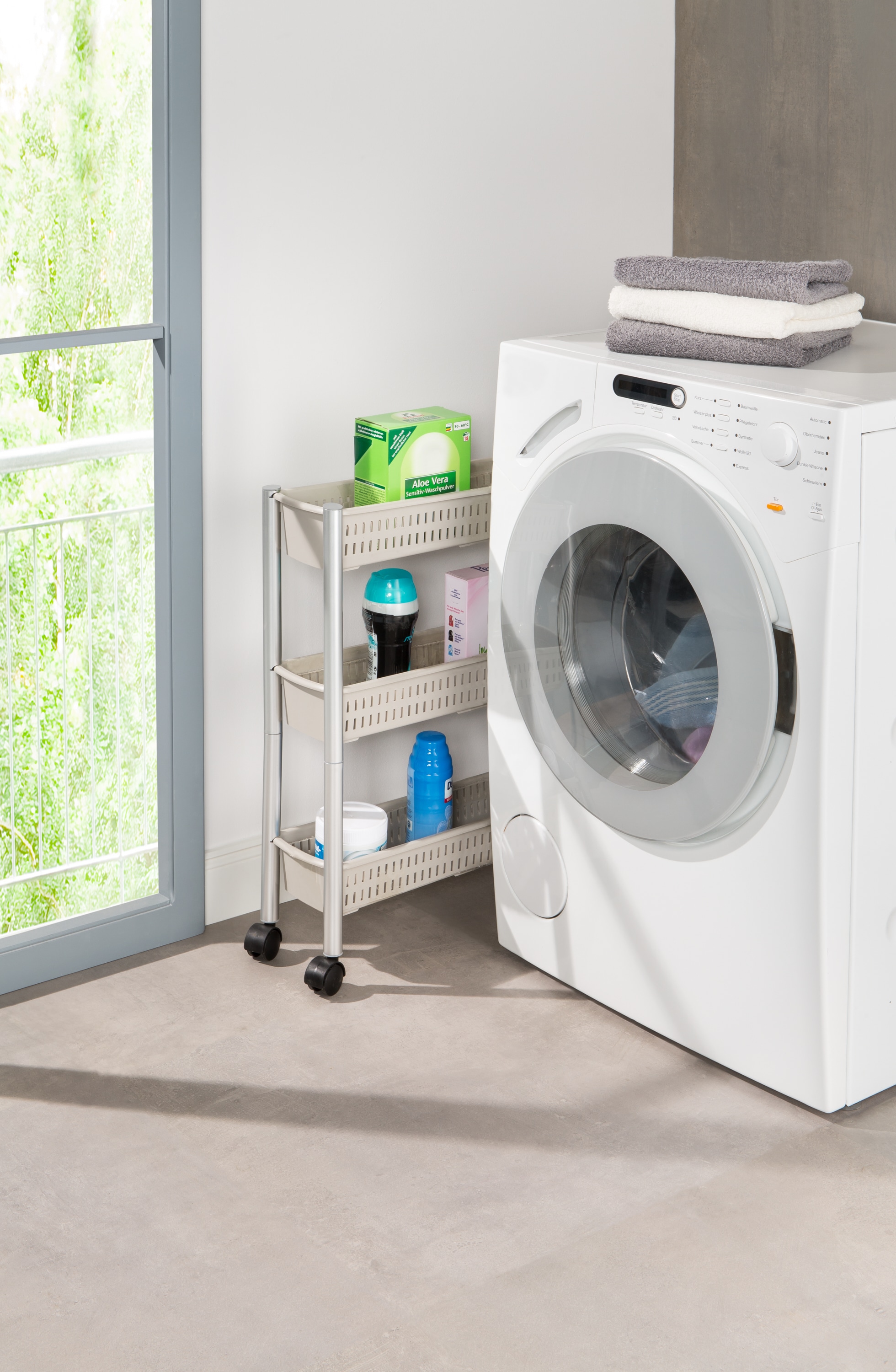 Ruco Rollwagen für die Nische, mt drei geräumigen Körben, Aluminium/Kunststoff