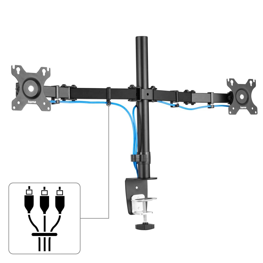 Hama Monitor-Halterung »Bildschirmhalterung, 2 Monitore, 13"-32" Doppelarm«, bis 81 cm Zoll