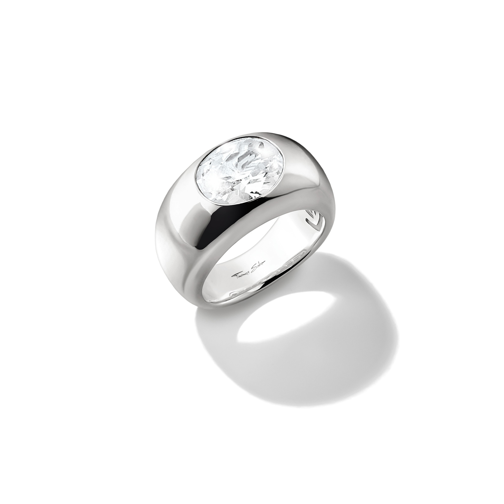 THOMAS SABO Fingerring »Bold Elegance Ring mit Center-Stein« mit Zirkonia (synth.)