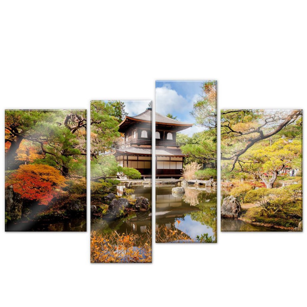 Wall-Art Mehrteilige Bilder »Japanischer Tempel (4-teilig)«, (Set, 4 St.)