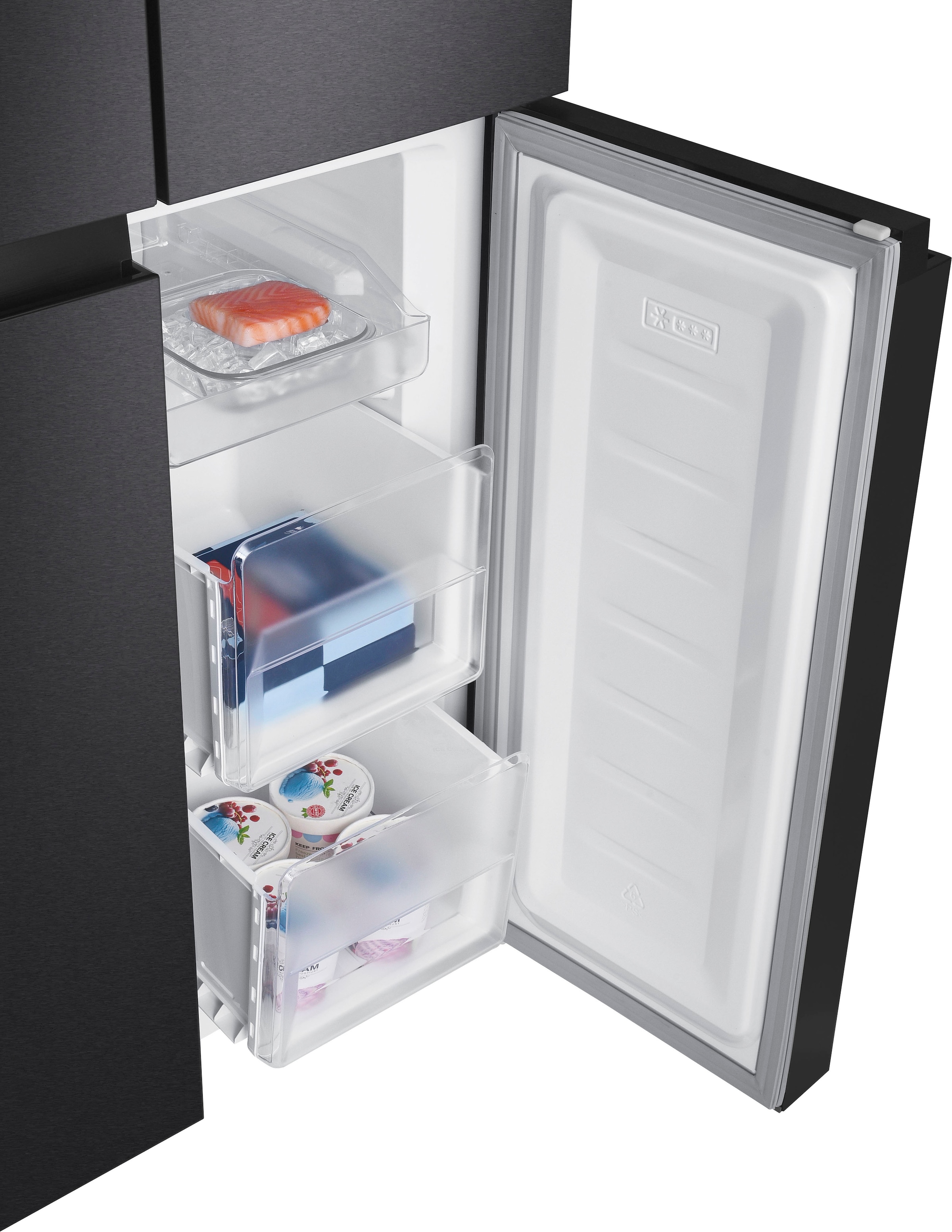 Hanseatic Multi Door »HCDC18080CWDBI«, NoFrost, Wasserspender, Display