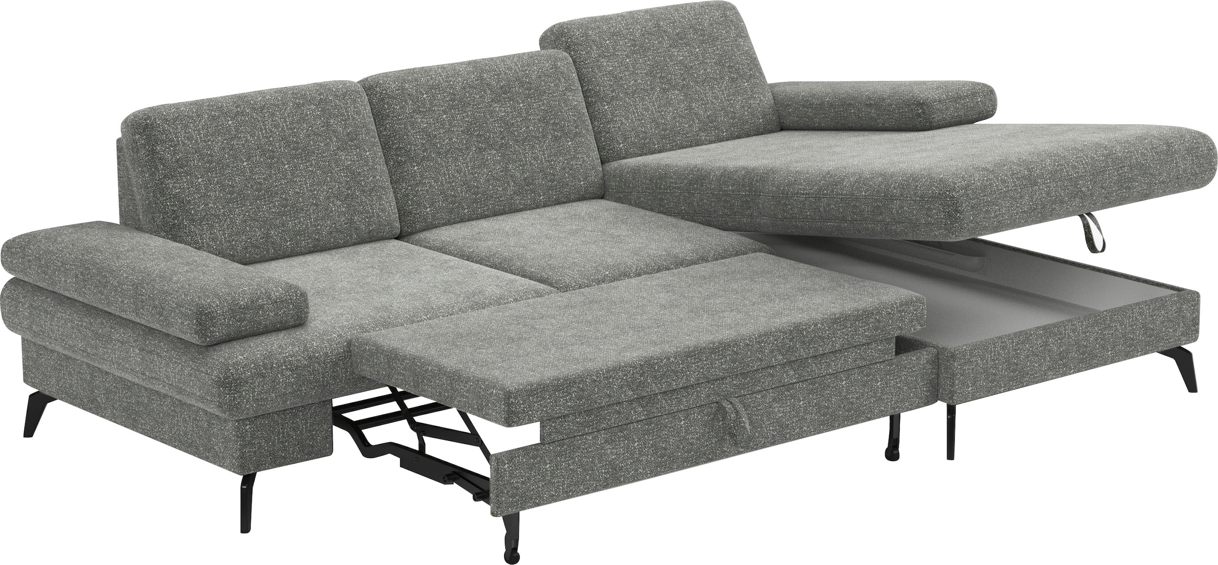 sit&more Ecksofa »Morris L-Form, inkl. Sitztiefenverstellung«, wahlweise mit Armteilverstellung, Bettfunktion & Bettkasten