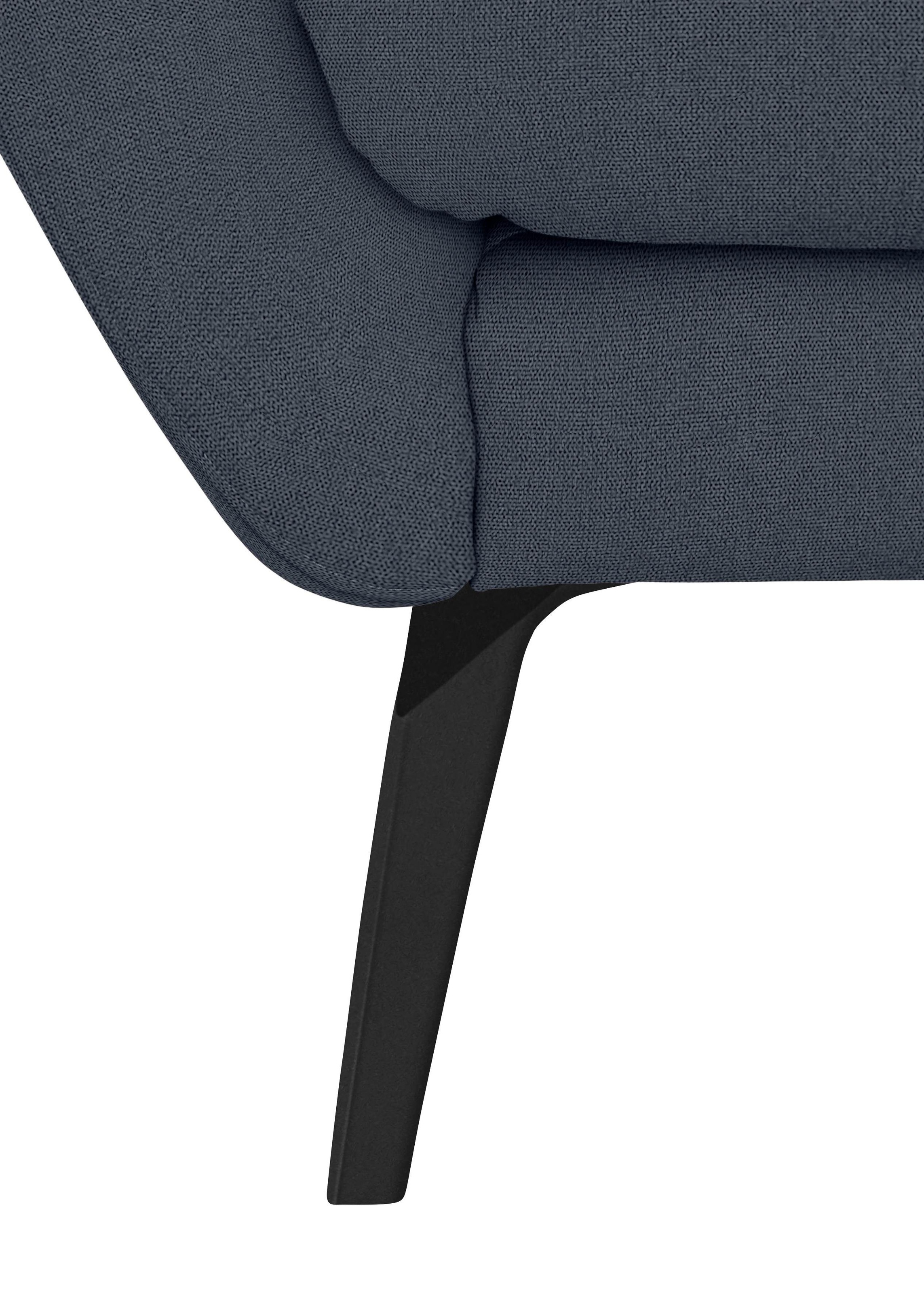 W.SCHILLIG Big-Sofa »softy«, mit dekorativer Heftung im Sitz, Füße schwarz pulverbeschichtet