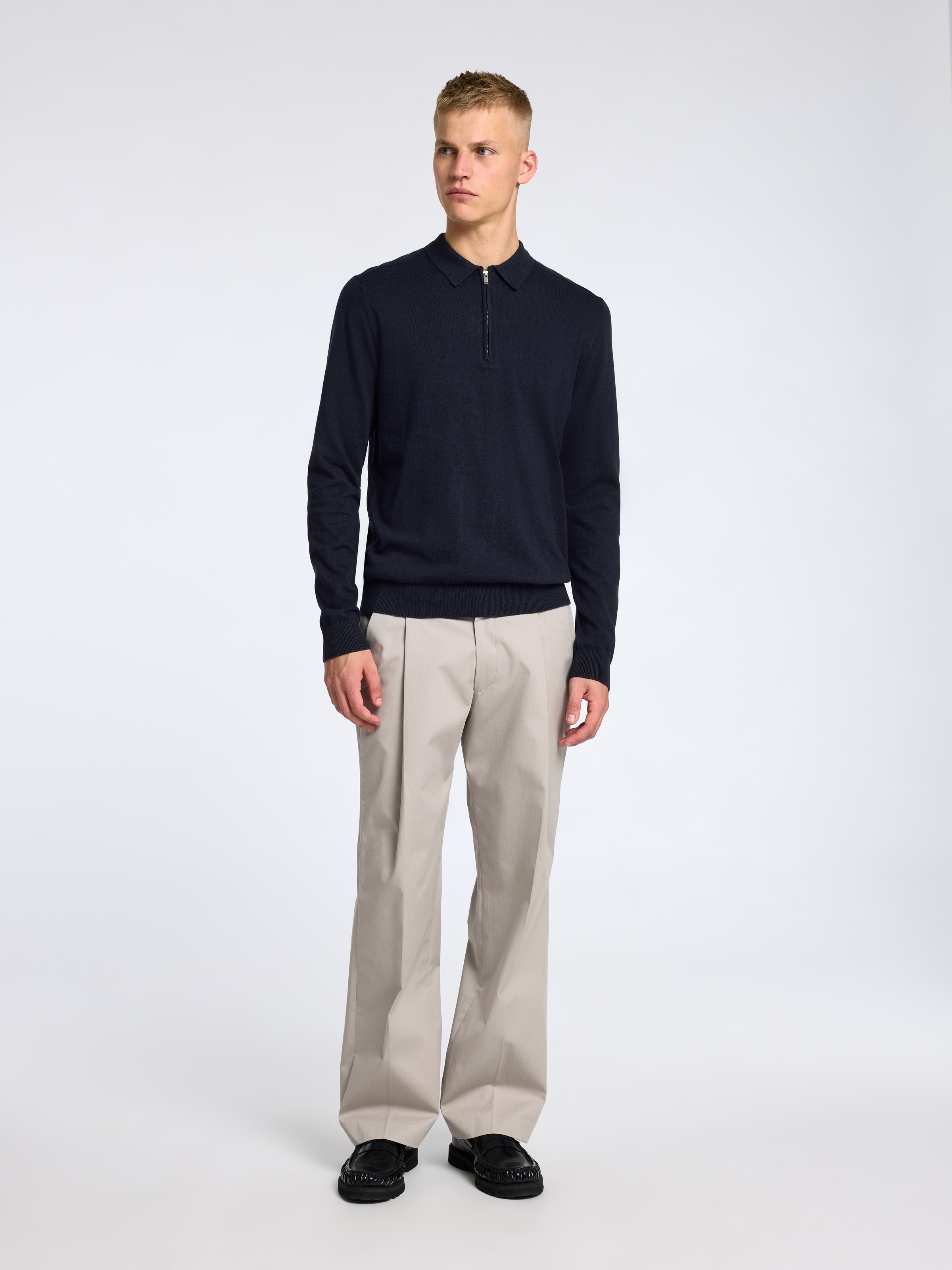 SELECTED HOMME Polokragenpullover »SLHBERG LS HALF ZIP POLO NOOS«