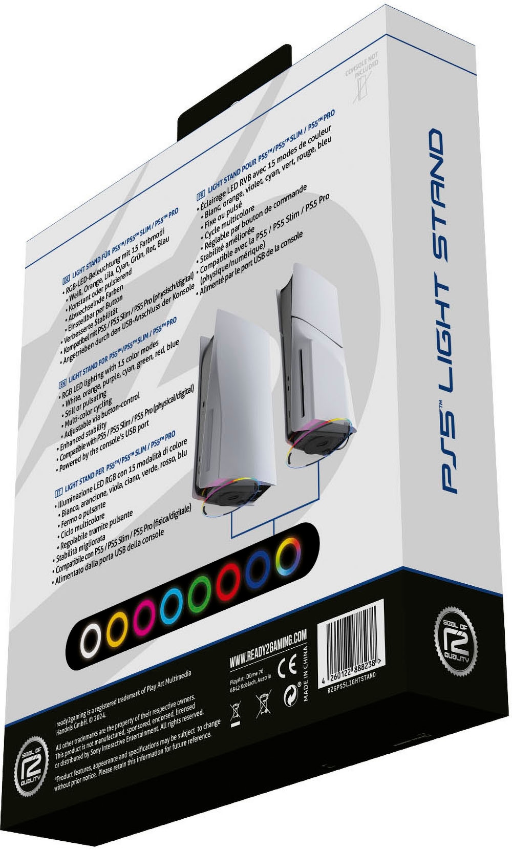 Ready2gaming Standfuß »Transparenter Standfuß für die PlayStation 5 mit RGB Beleuchtung«