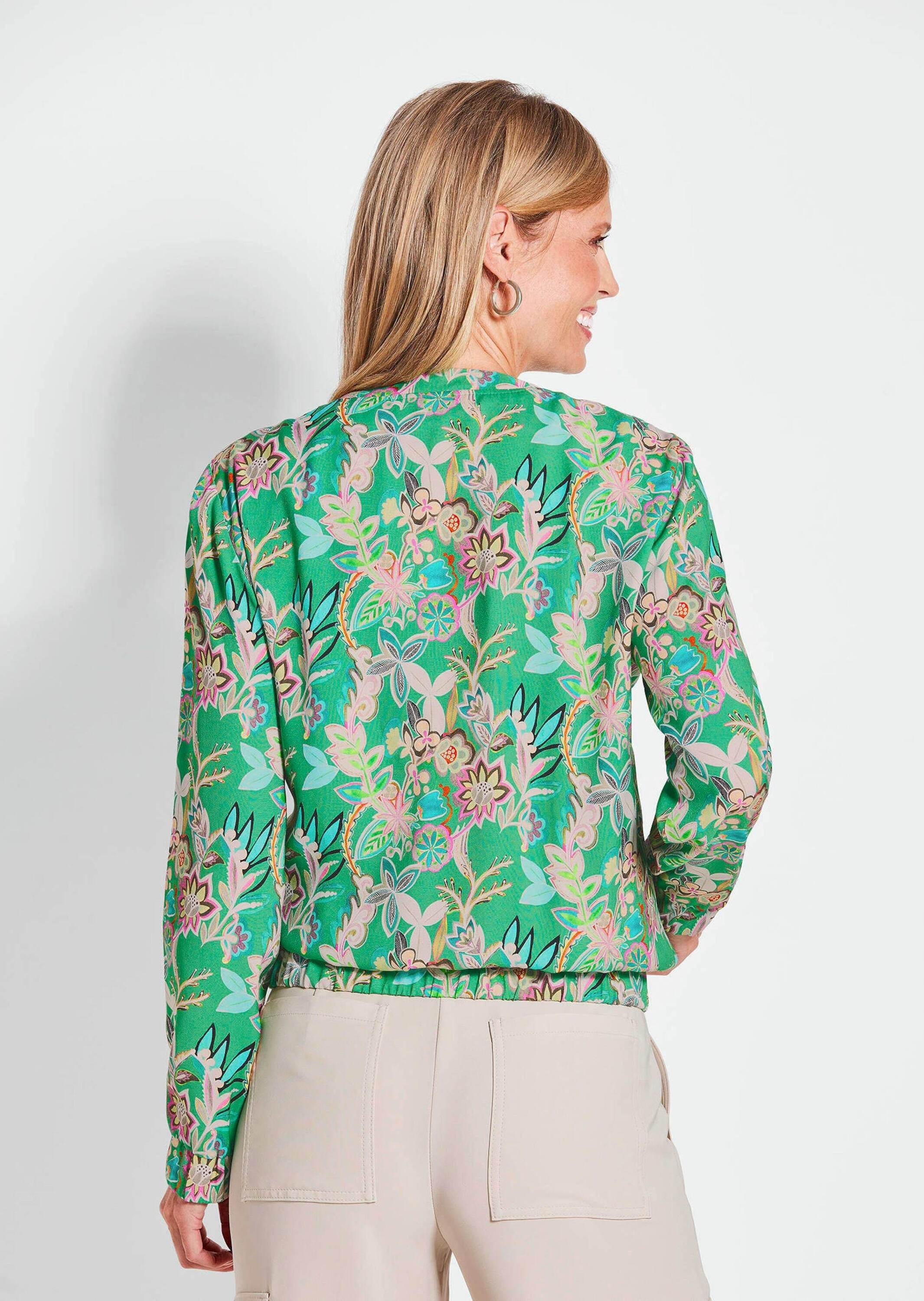 GOLDNER Kurzjacke »Kurzgröße Floraler Damenblouson mit Reißverschluss«