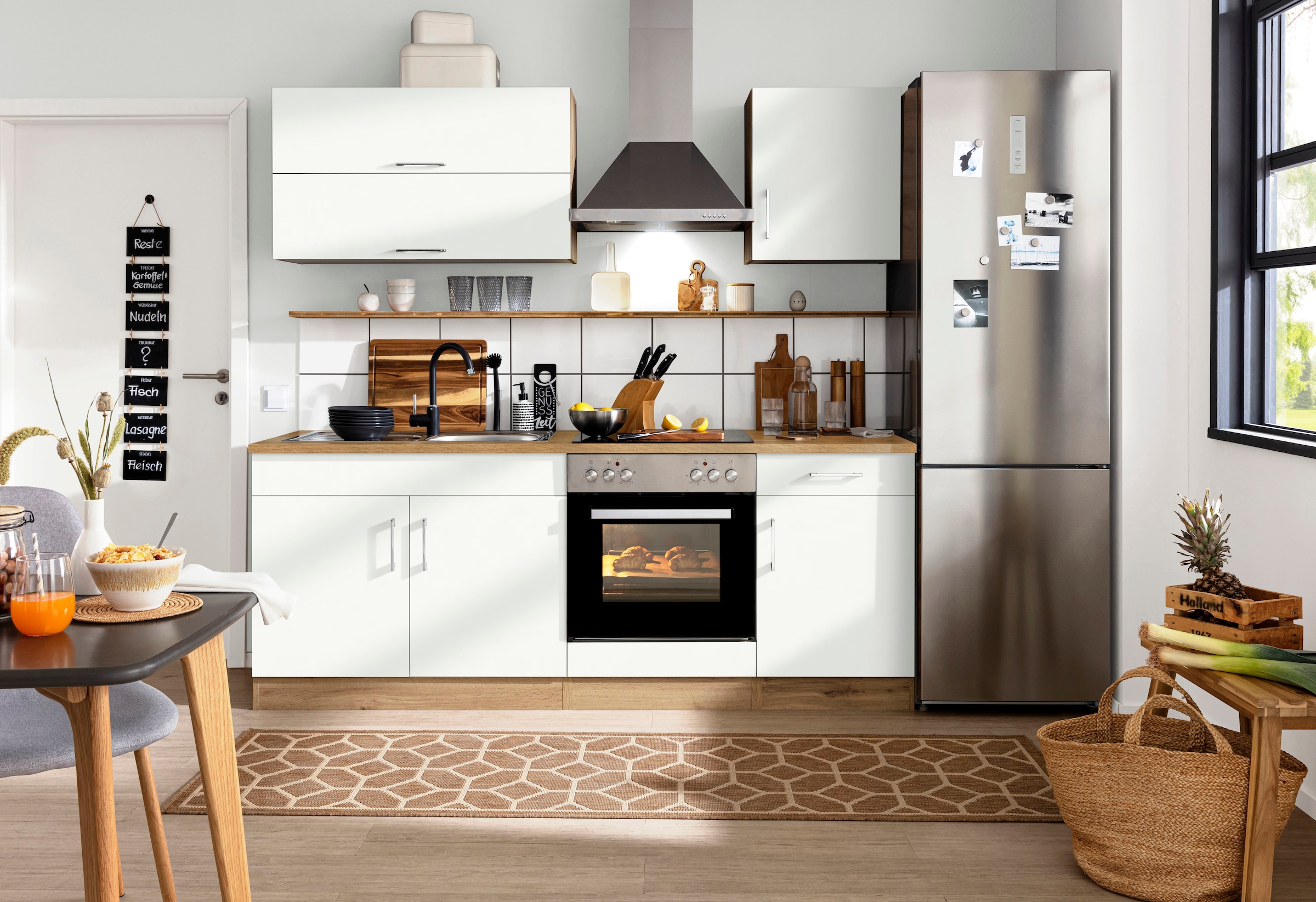 KOCHSTATION Klapphängeschrank »KS-Colmar« 100 cm, mit Metallgriff, für viel Stauraum