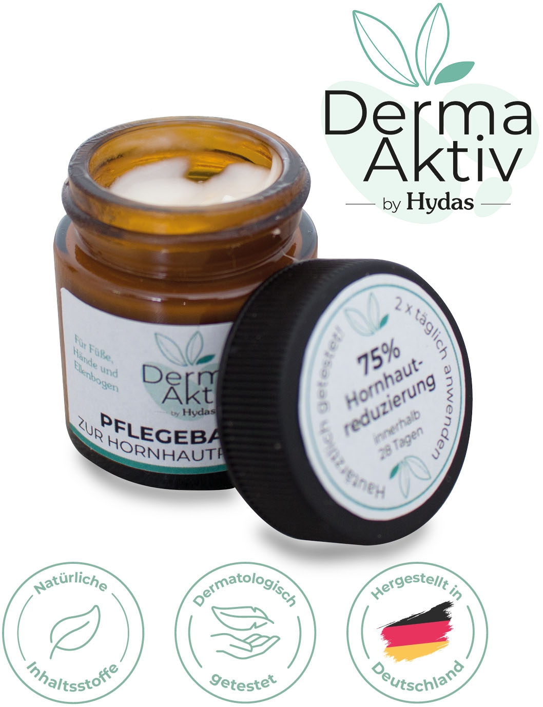Hydas Hornhautbalsam »DermaAktiv Pflegebalsam zur Hornhautreduktion für raue Hautpartien« 75% Hornhautreduzierung in 28 Tagen, auch für Diabetikerhaut geeignet