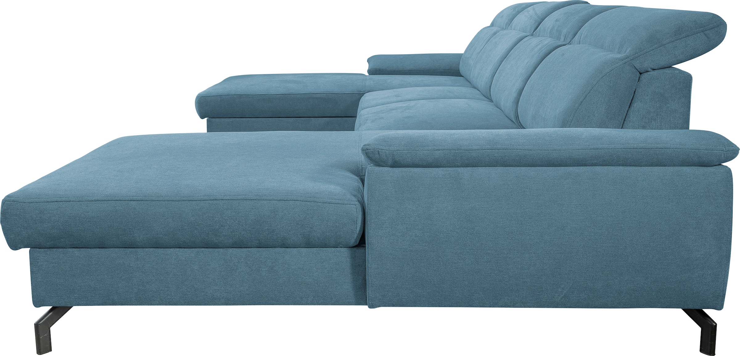 WERK2 Wohnlandschaft »Slavio U-Form«, Modernes U-Sofa mit Schlaffunktion, Bettkasten, Kopfteile verstellbar