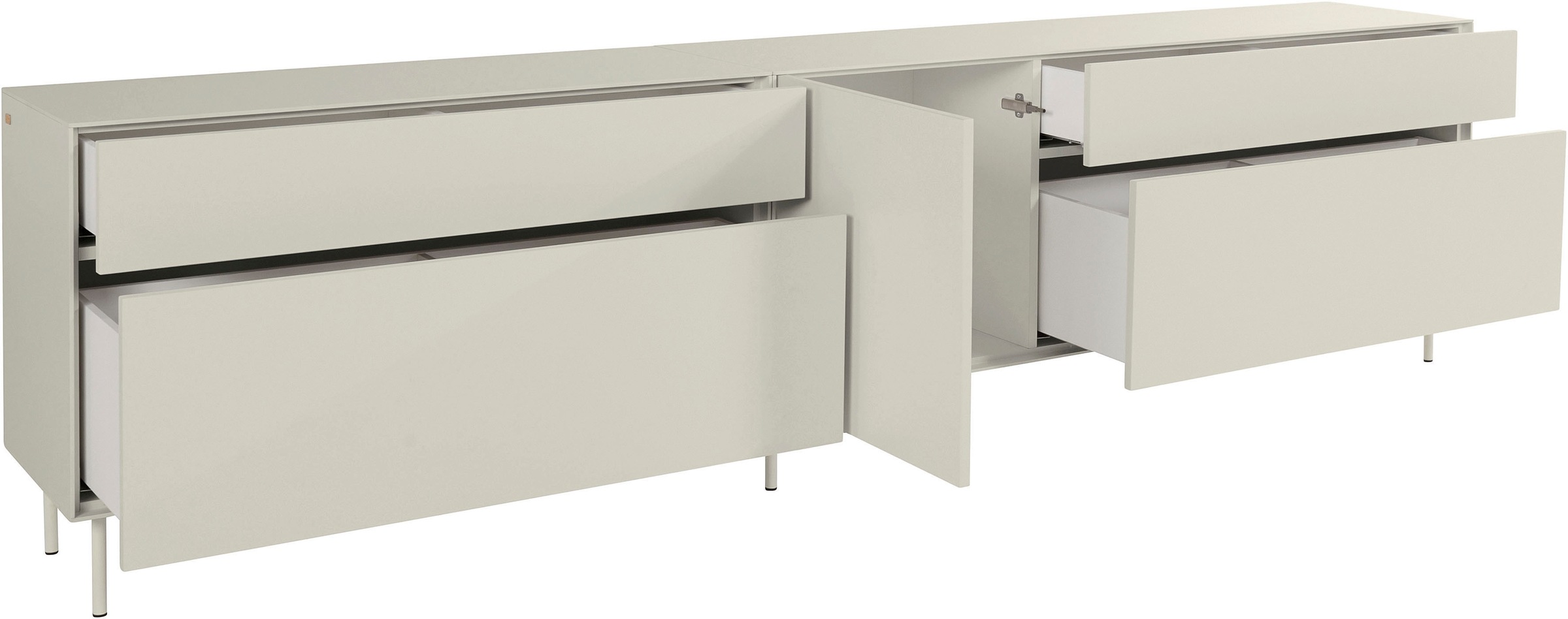 LeGer Home by Lena Gercke Lowboard »Essentials«, (2 St.), Breite: 279cm, MDF lackiert, Push-to-open-Funktion