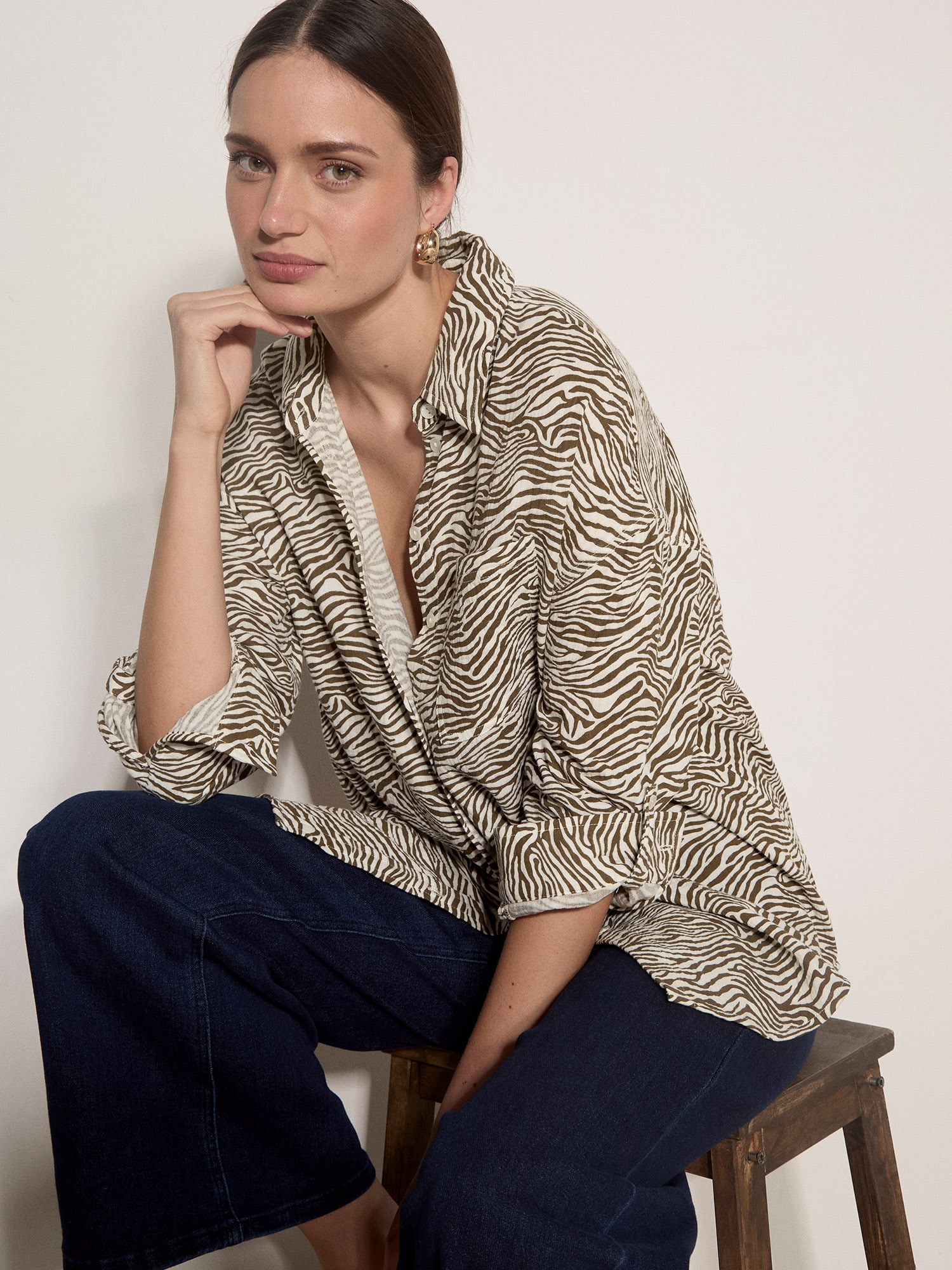 Apricot Hemdbluse »Bluse« mit Zebra-Print