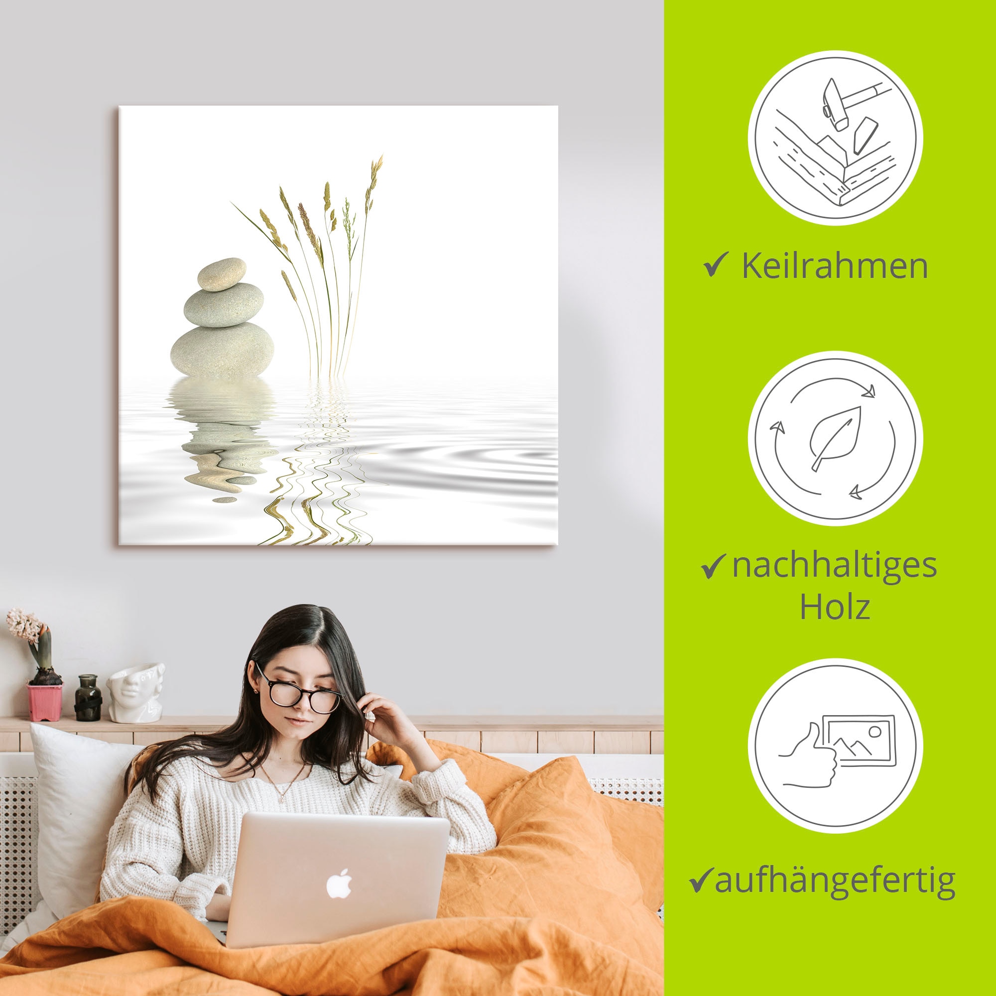 Artland Wandbild »Zen Friede«, Zen, (1 St.), als Alubild, Outdoorbild, Leinwandbild, Poster, Wandaufkleber