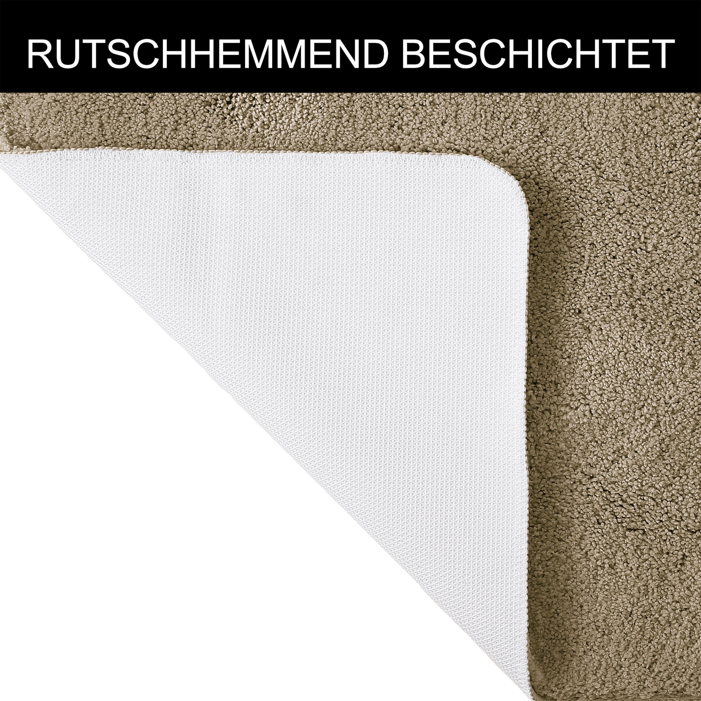 OTTO home Badematte »Inga, Badezimmer Teppich, Badvorleger« Höhe 20 mm rutschhemmend beschichtet fußbodenheizungsgeeignet | schnell trocknend | strapazierfähig Badteppich, unifarben, weich, als halbrund und rechteckig erhältlich