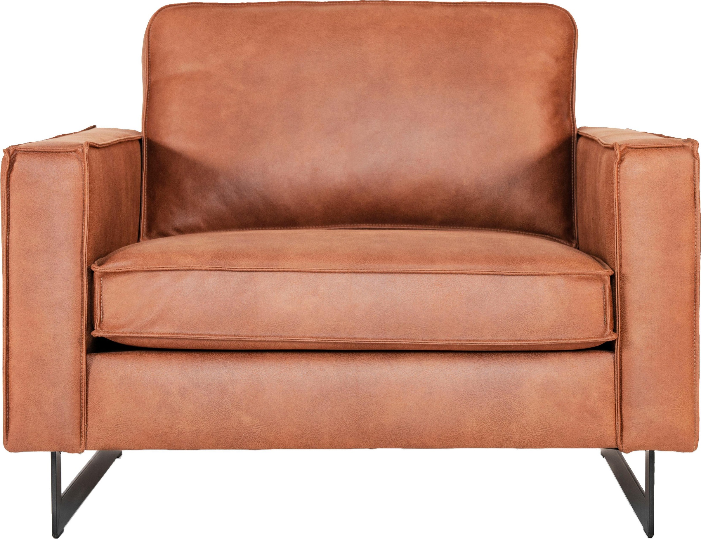 Places of Style Loveseat »Pinto 105 cm, Cord, Chenille, Lederoptik«, mit Keder, Metallfüßen und auch in Cord Bezug erhältlich