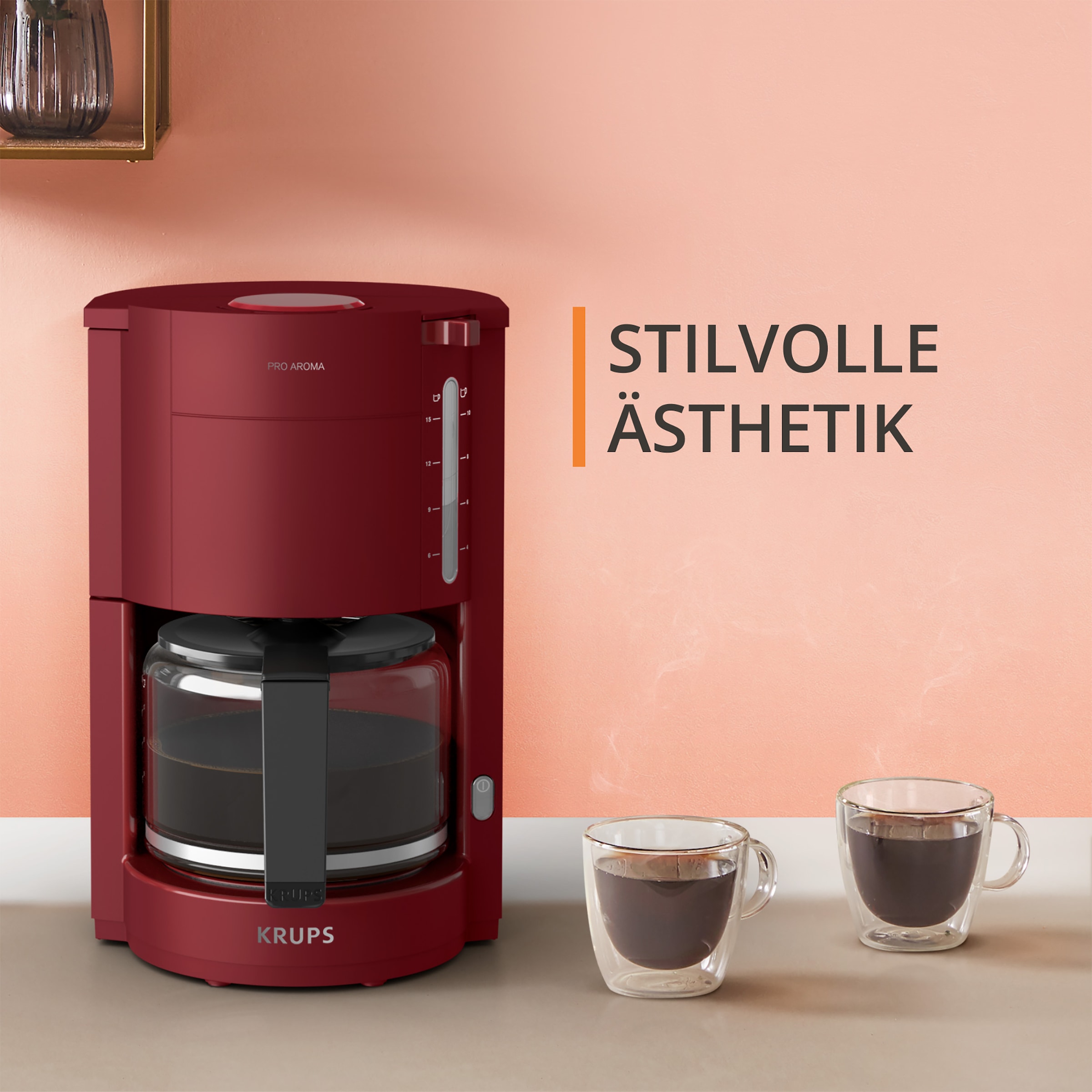 Krups Filterkaffeemaschine »F30908 Pro Aroma«, 1,25 l Kaffeekanne, mit Glaskanne, 1,25L Füllmenge, 10-15 Tassen, 1050W, Schwarz