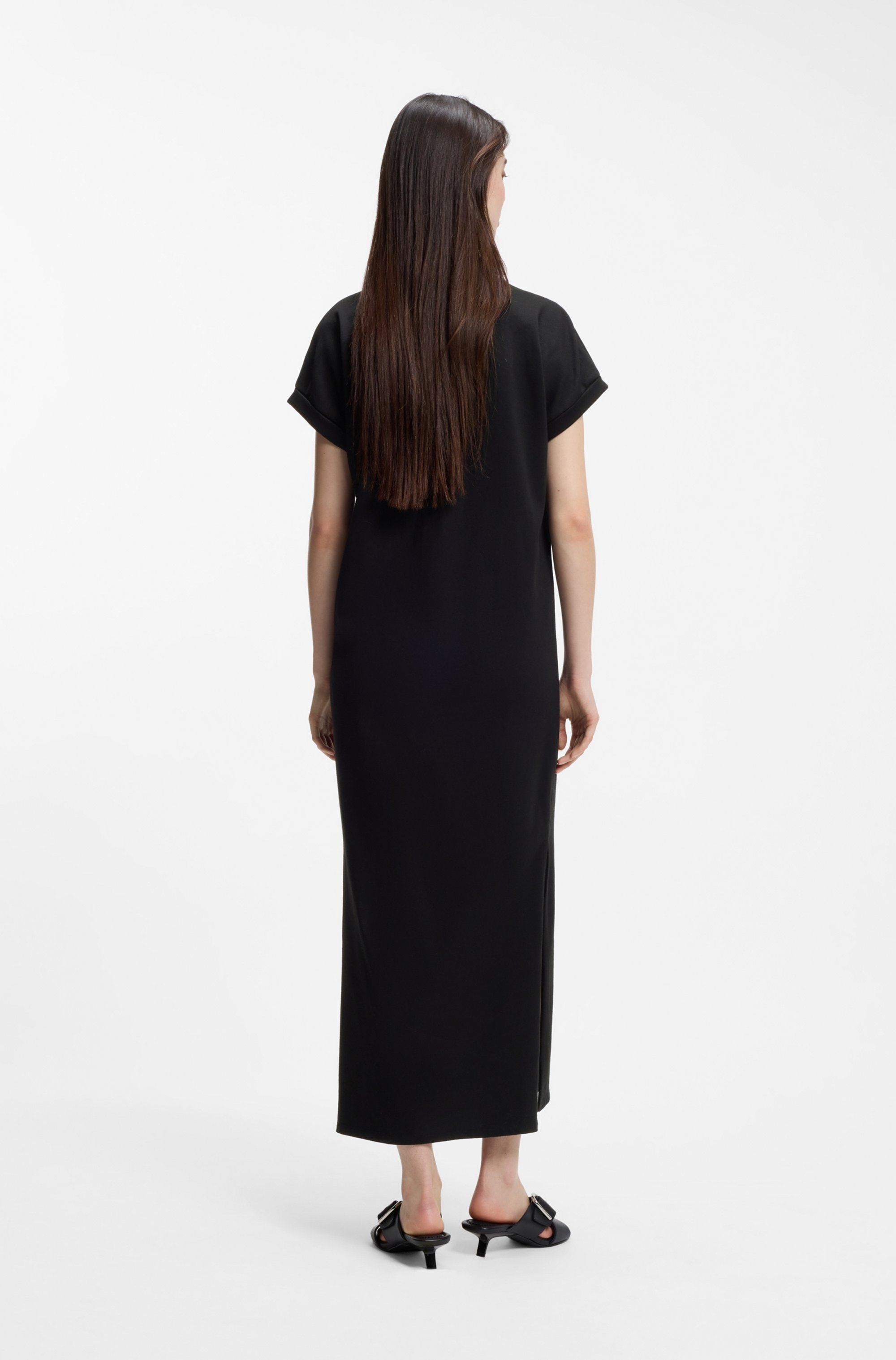 HUGO Blue Jerseykleid »Nalle« Oversized mit Schlitz, mit Logostickerei, Jersey