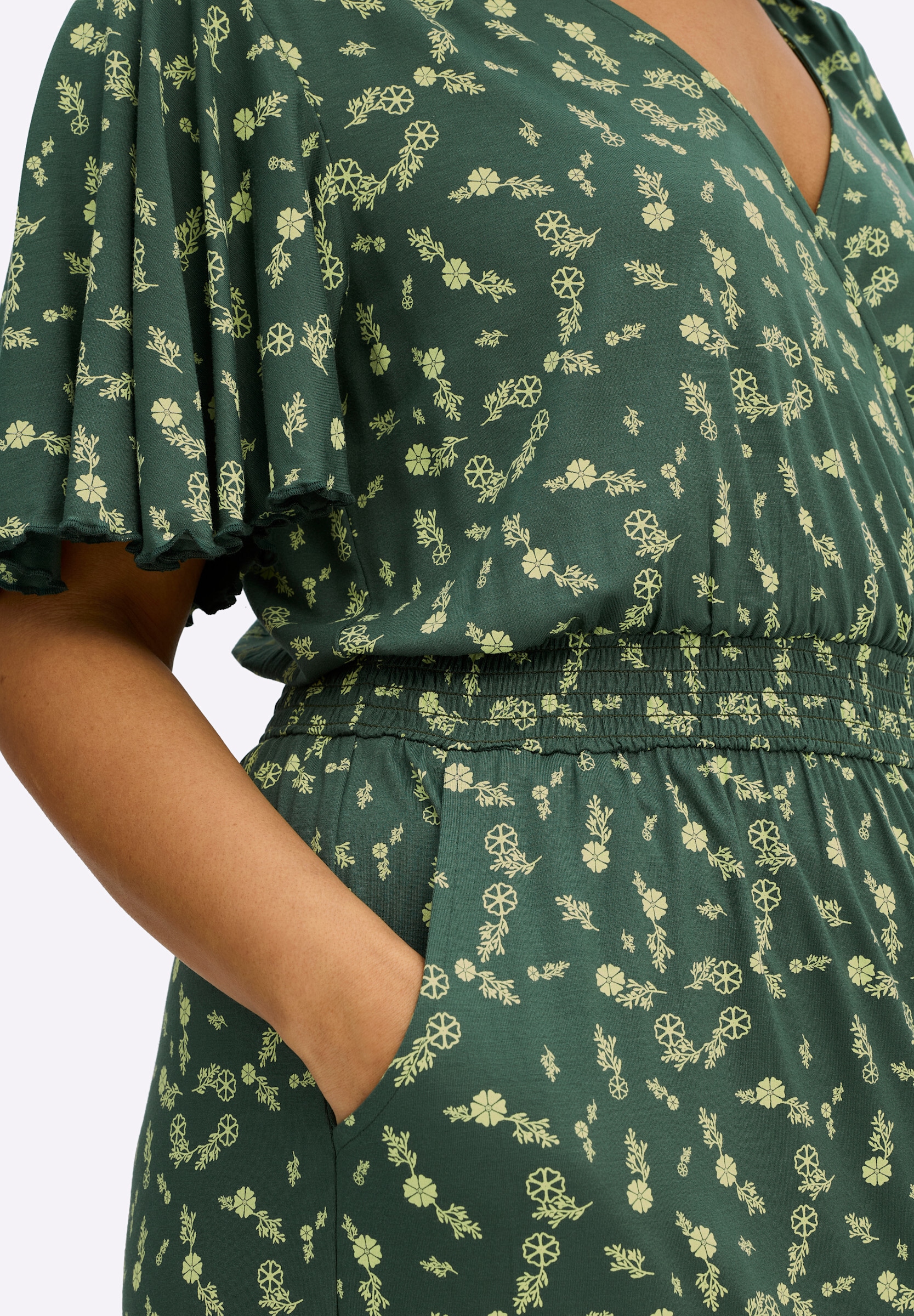 Sheego Wickelkleid »Jersey-Kleid Jerseykleid mit Flügelärmeln« Eingrifftasche
