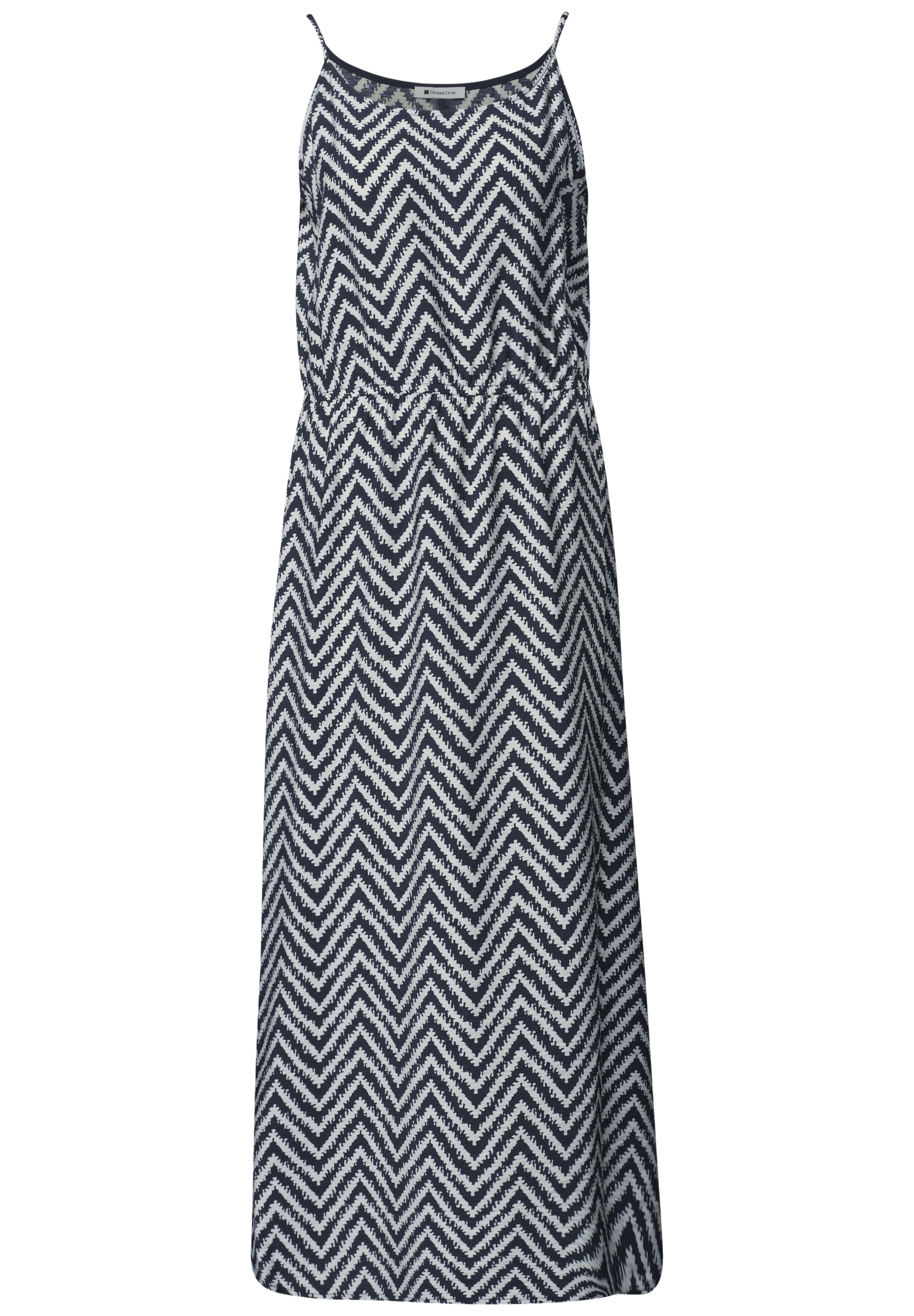STREET ONE Midikleid Ohne Taschen Sommerkleid mit Zick-Zack-Muster