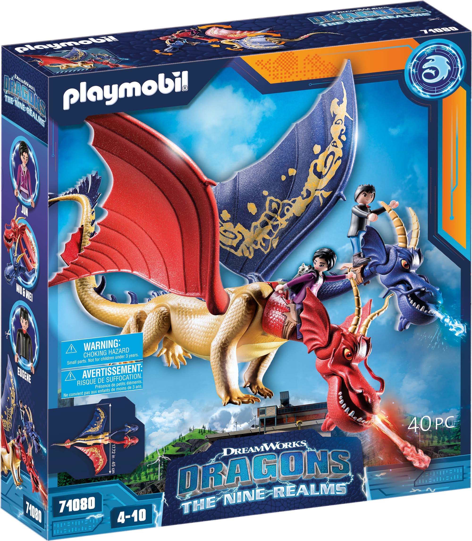 Playmobil® Konstruktions-Spielset »Dragons: The Nine Realms - Wu & Wei mit Jun (71080)«, (40 St.), Made in Germany