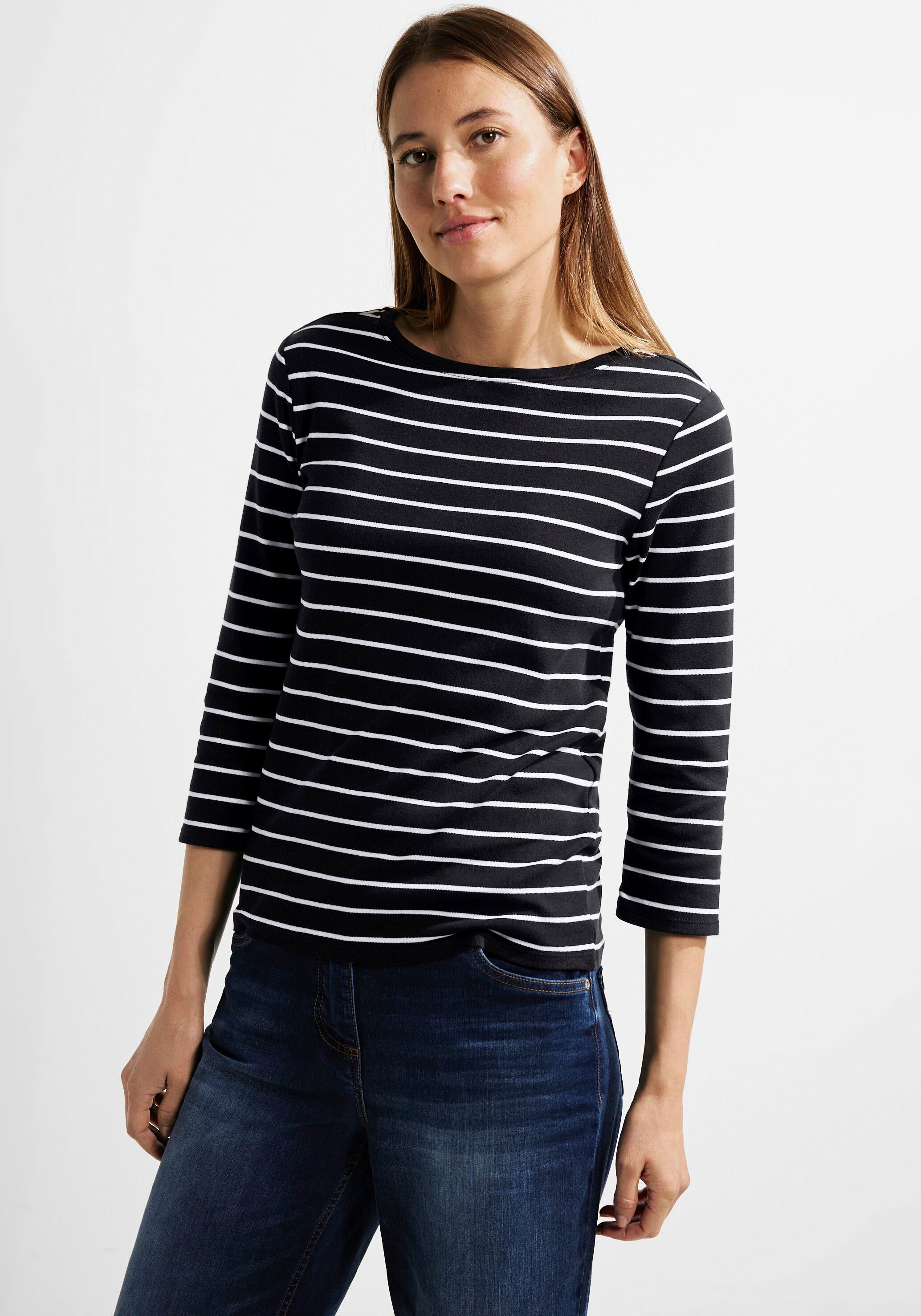 Cecil 3/4-Arm-Shirt »Basic bei mit Ärmeln online Streifenshirt«, OTTO 3/4-langen