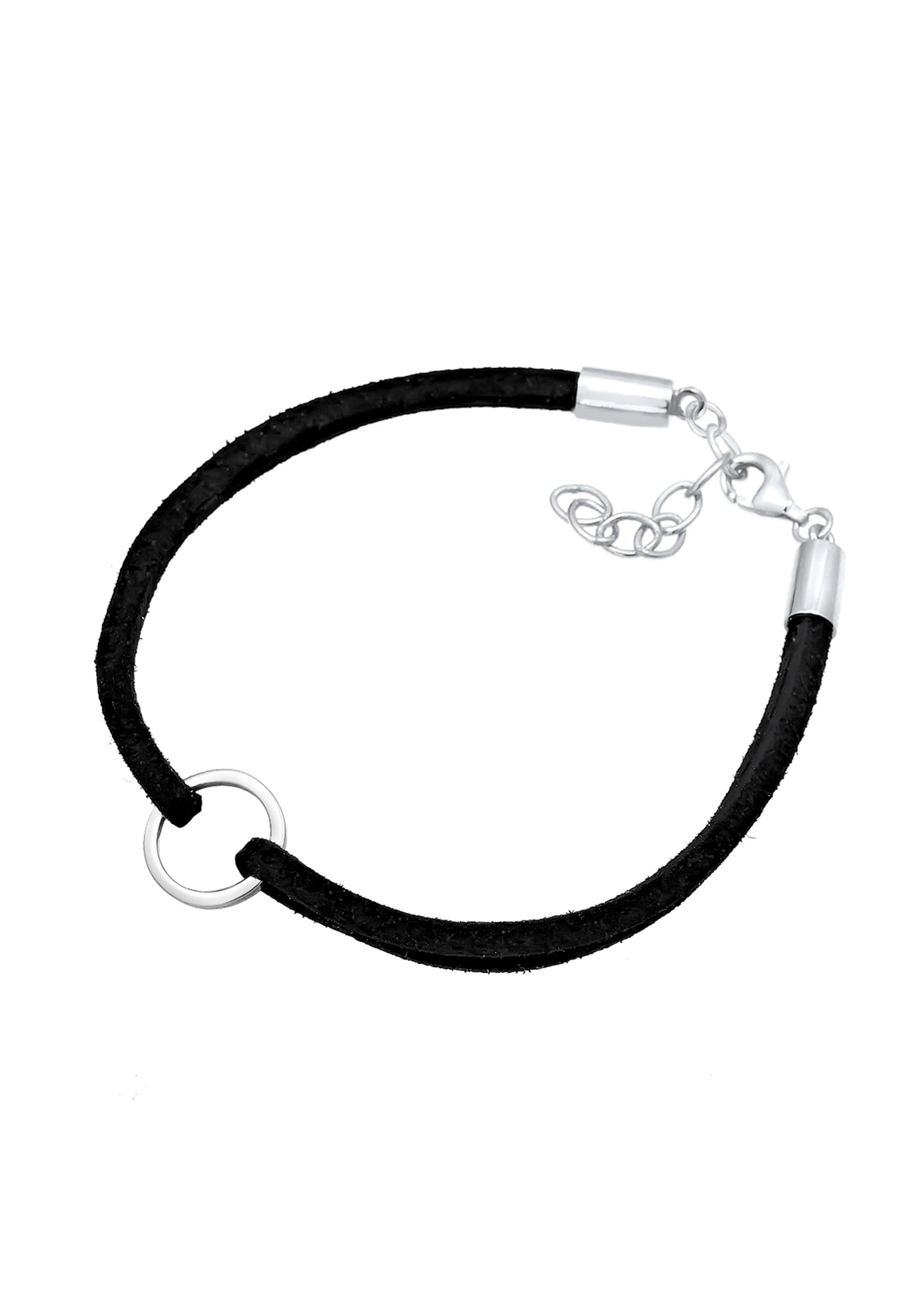 Elli Armkette »Armband Kreis Geo Velour Optik Trend 925 Sterling Silber«