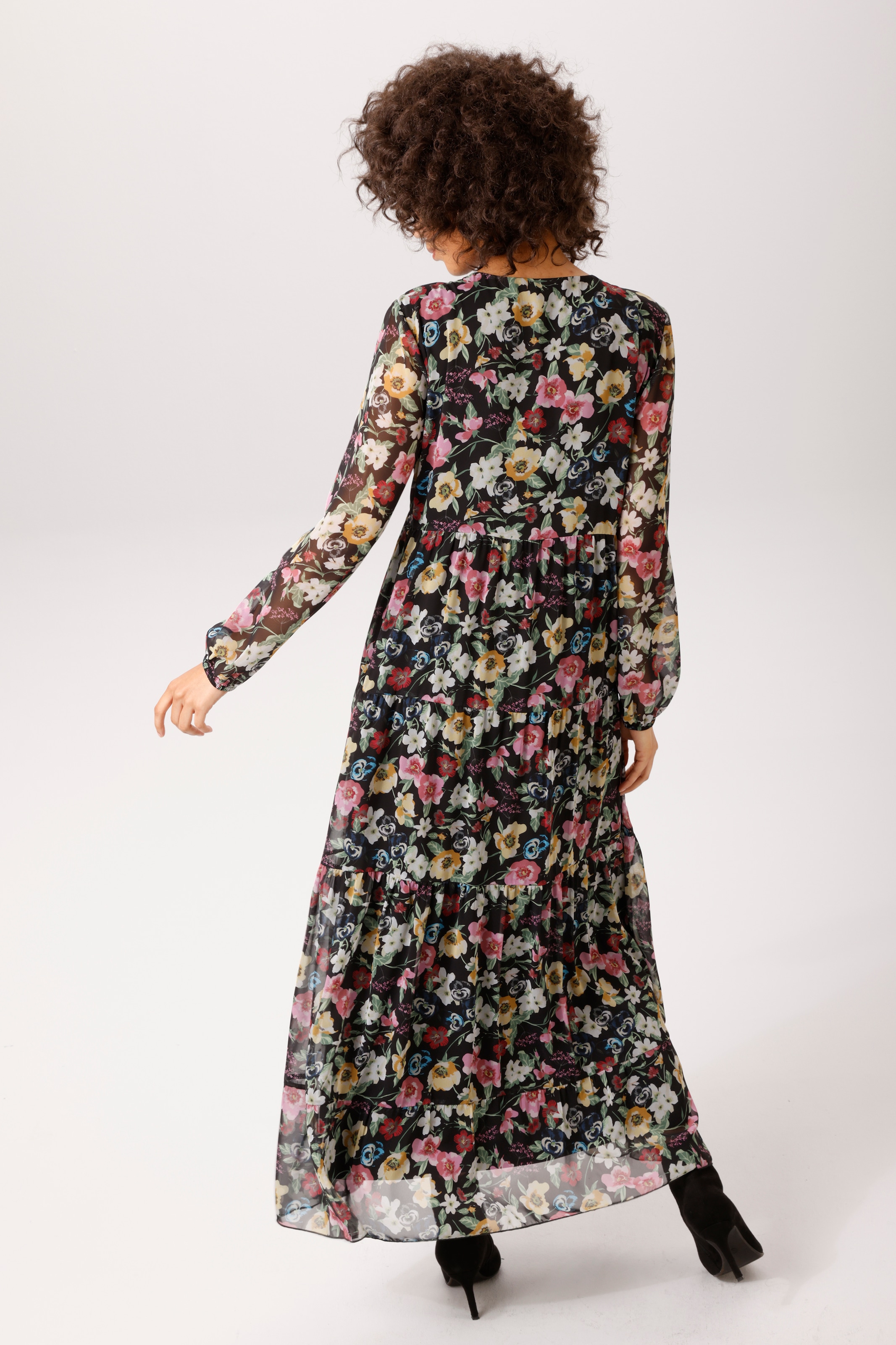 Aniston CASUAL Maxikleid mit farbenfrohen, romantischen Blumendruck - NEUE KOLLEKTION