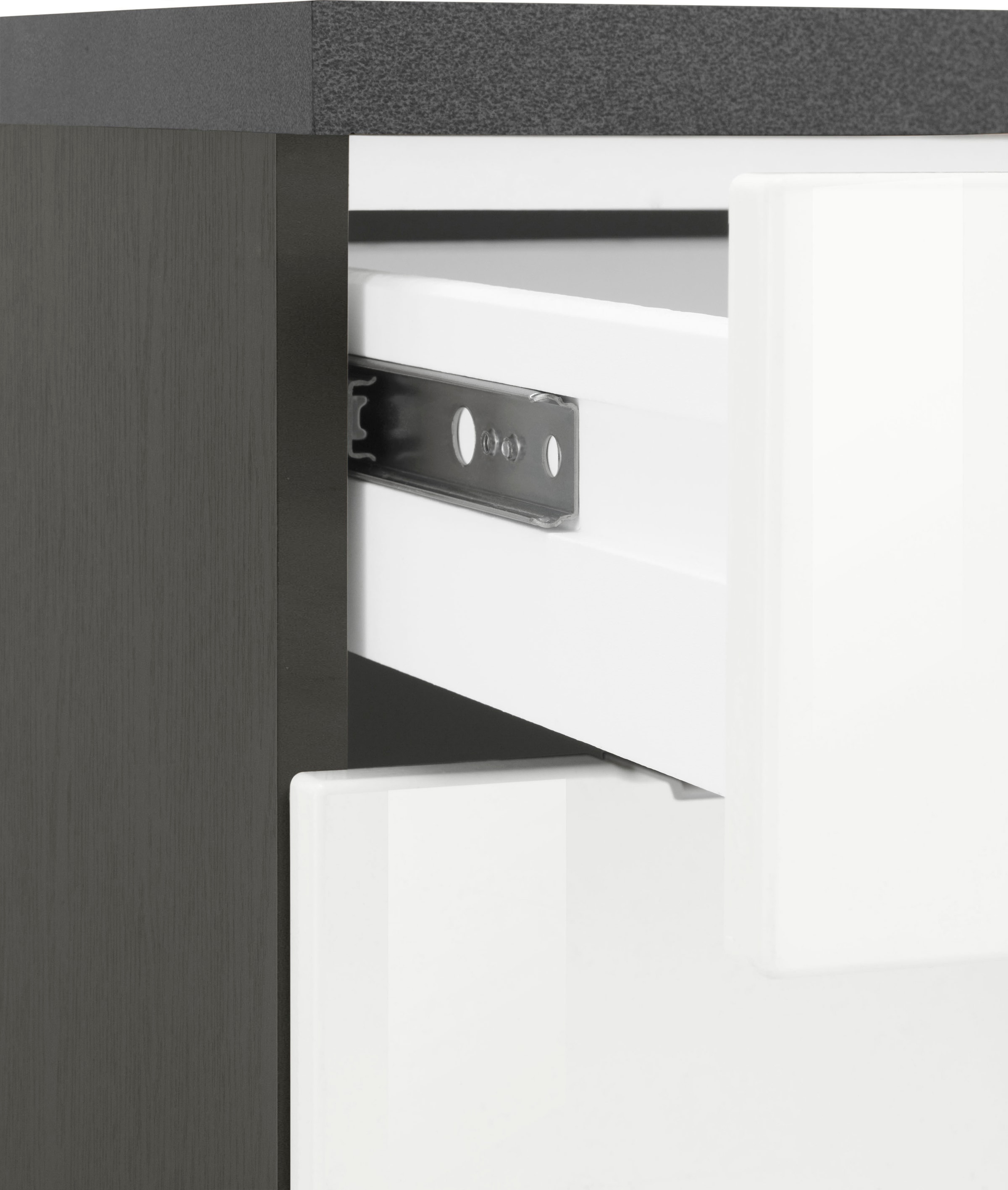 KOCHSTATION Küchenzeile »KS-Brindisi« Breite 220 cm, wahlweise mit E-Geräten, mit MDF-Fronten