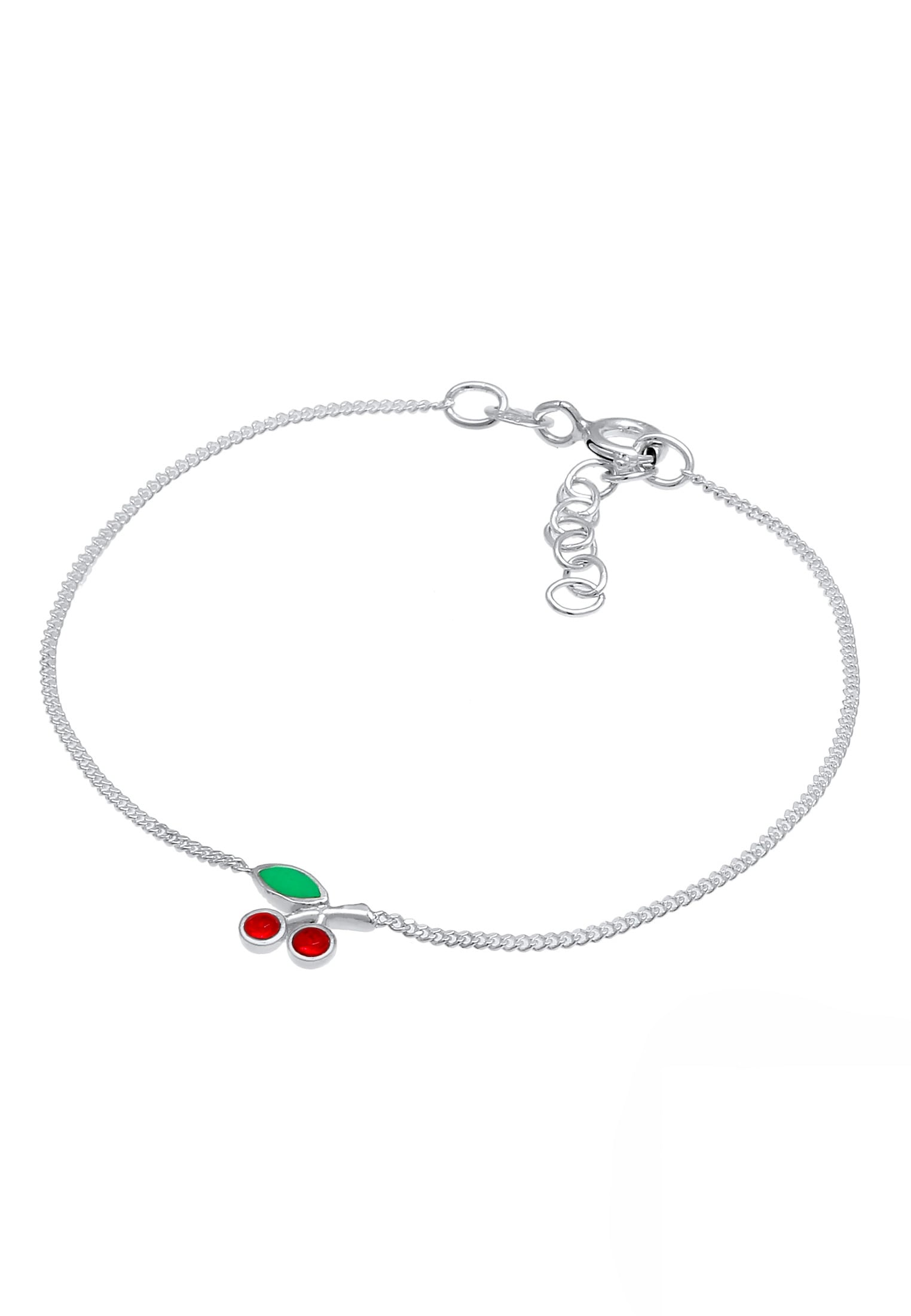 Elli Armkette »Armband Kinder Kirsche Rot Kristalle 925 Silber«