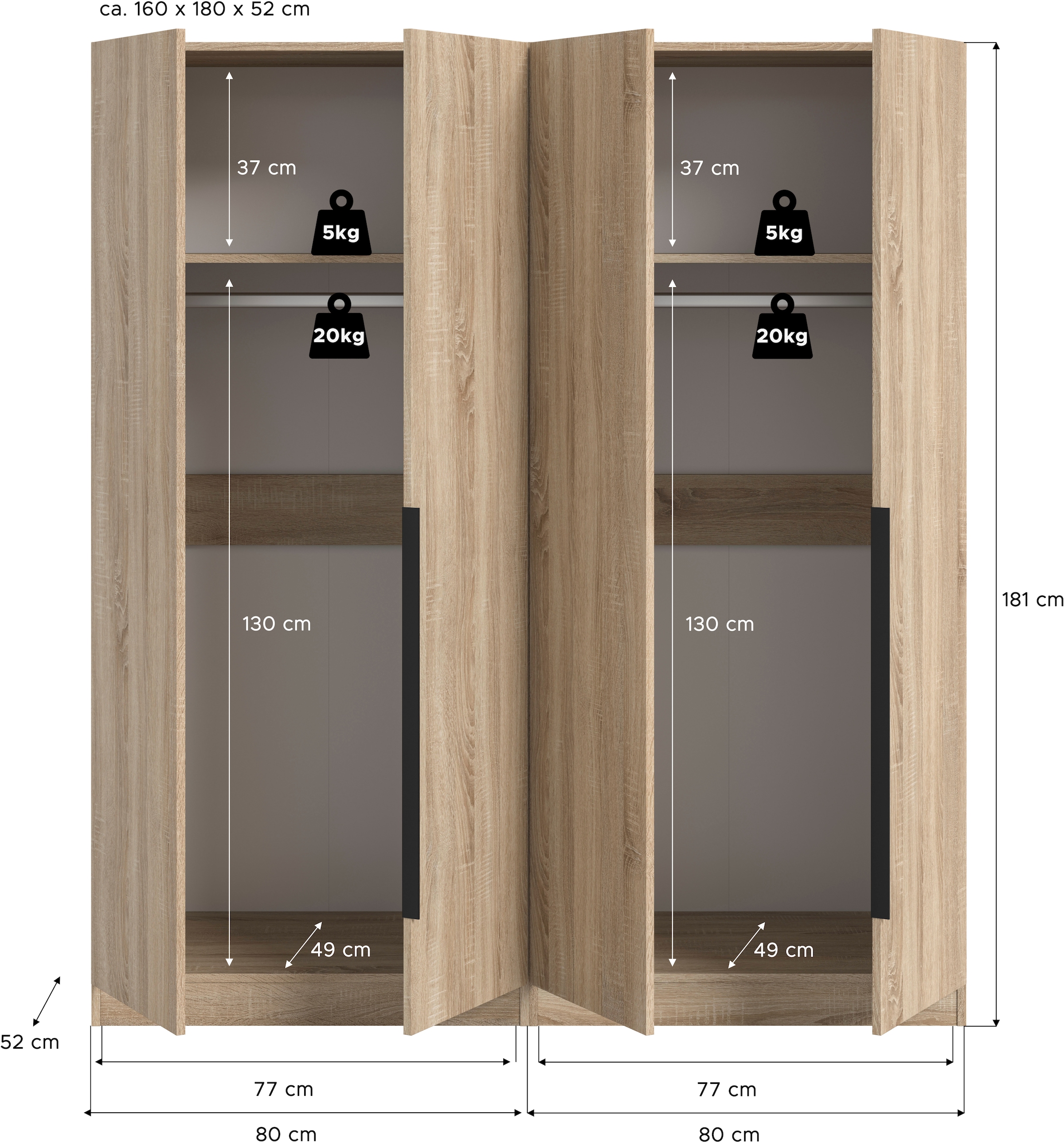Home affaire Schrank-Set »Skarde moderner Kleiderschrank Schlafzimmerschrank« wähle deine beste Schrank Kombination, 1 Stk. tlg.