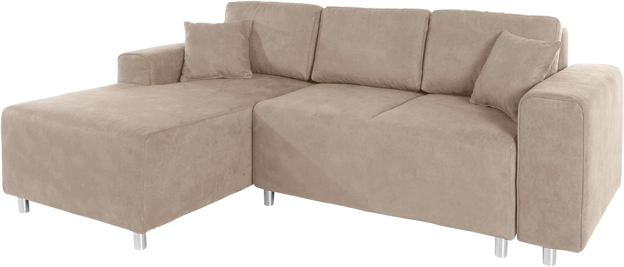 Home affaire Ecksofa »Györ«, L-Form, wahlweise mit Bettfunktion und Bettkasten incl. 2 Zierkissen