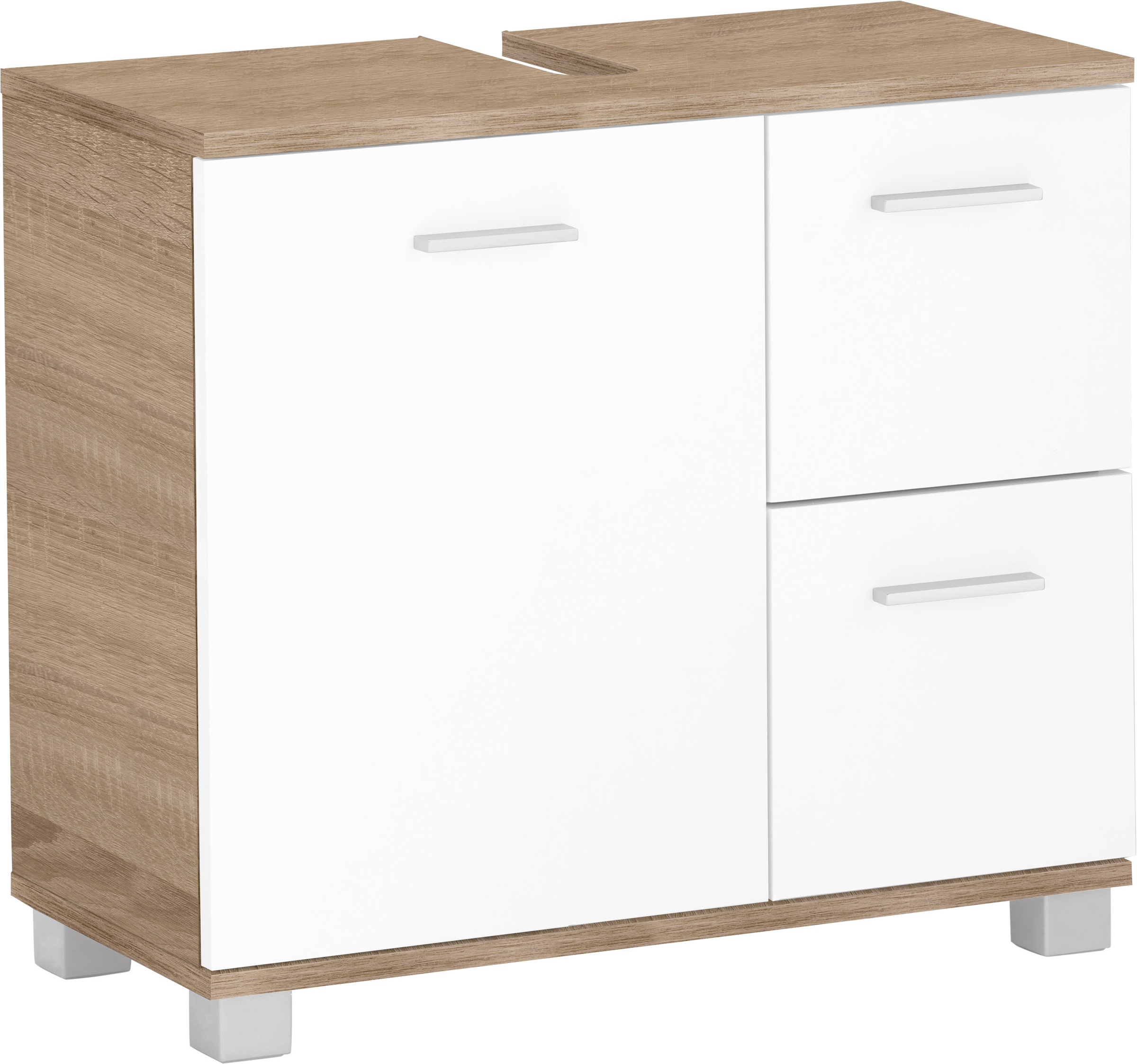 Schildmeyer Waschbeckenunterschrank »Lagona«, Breite 65 cm, mit 2 Schubkästen & 1 Tür, Griffe & Beschläge aus Metall