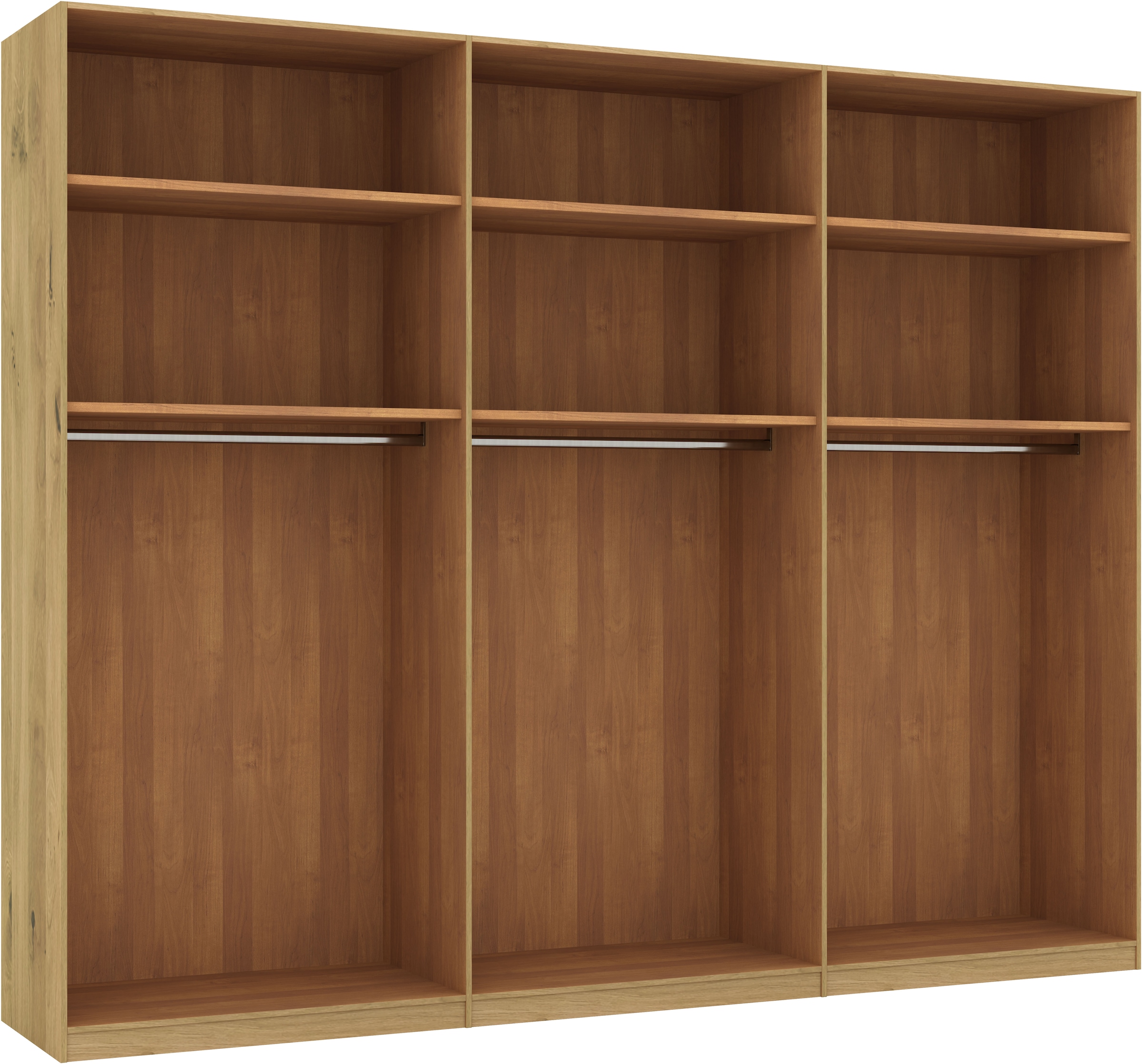 Musterring Drehtürenschrank »Savona, Kleiderschrank, Schrank, Garderobe, teilmassiv Eiche«, (mit Türdämpfern, mit Spiegel oder Glas, extra Böden, MADE IN GERMANY), Türen in Bianco-Eiche massiv, Spiegel-/Glastüren, verschiedene Größen