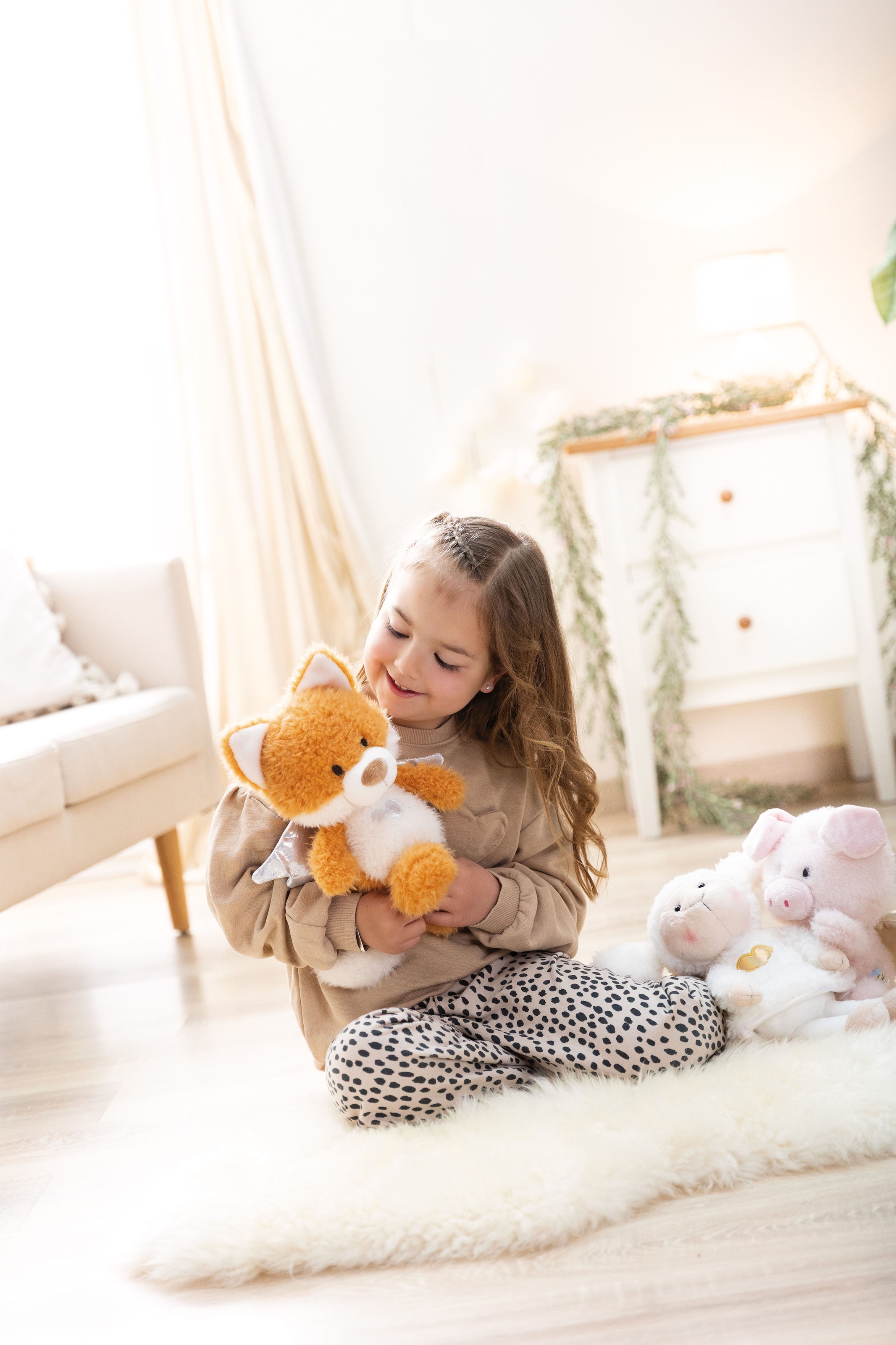 Nici Kuscheltier »Dein Schutzengel, Fuchs La La Foxie 28 cm« mit silbernen Flügeln & Herz auf der Brust in Geschenkbox