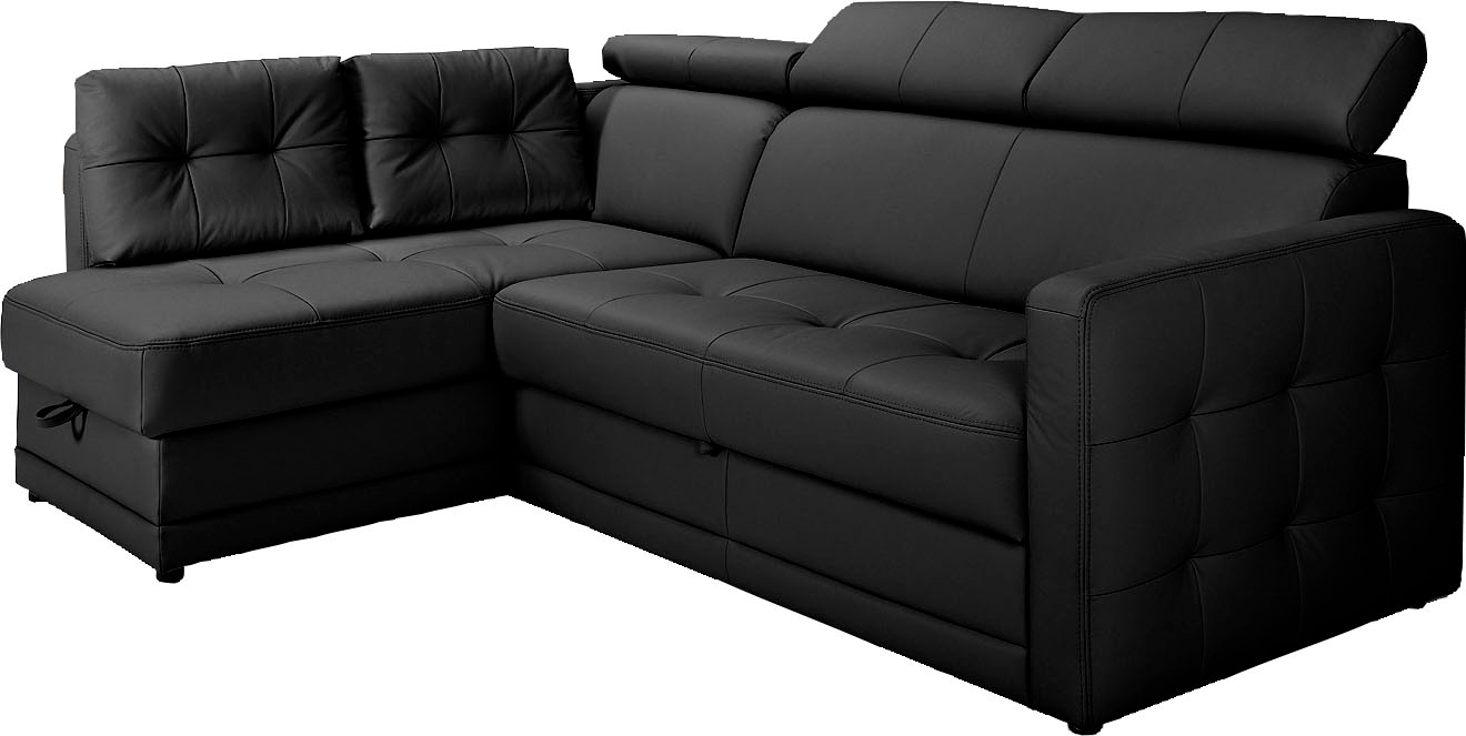exxpo - sofa fashion Ecksofa »Arles, Federkern, OTTOs Choice, zeitlos, Breite 225cm, L-Form«, wahlweise mit Bettfunktion und Bettkasten, inkl. Kopfteilverstellung