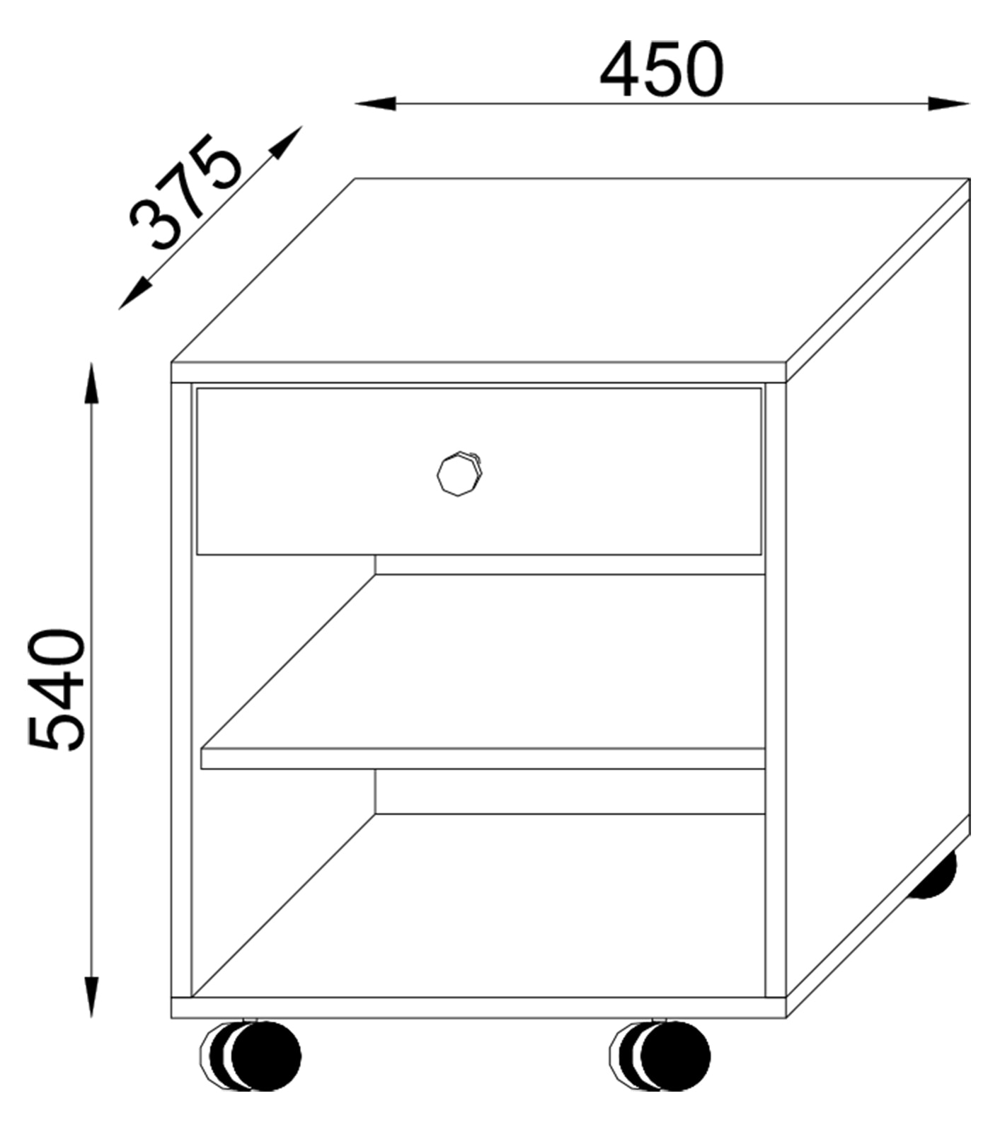 VCM Nachttisch »Holz Nachttisch Schrank Rolda Schublade Rollen«