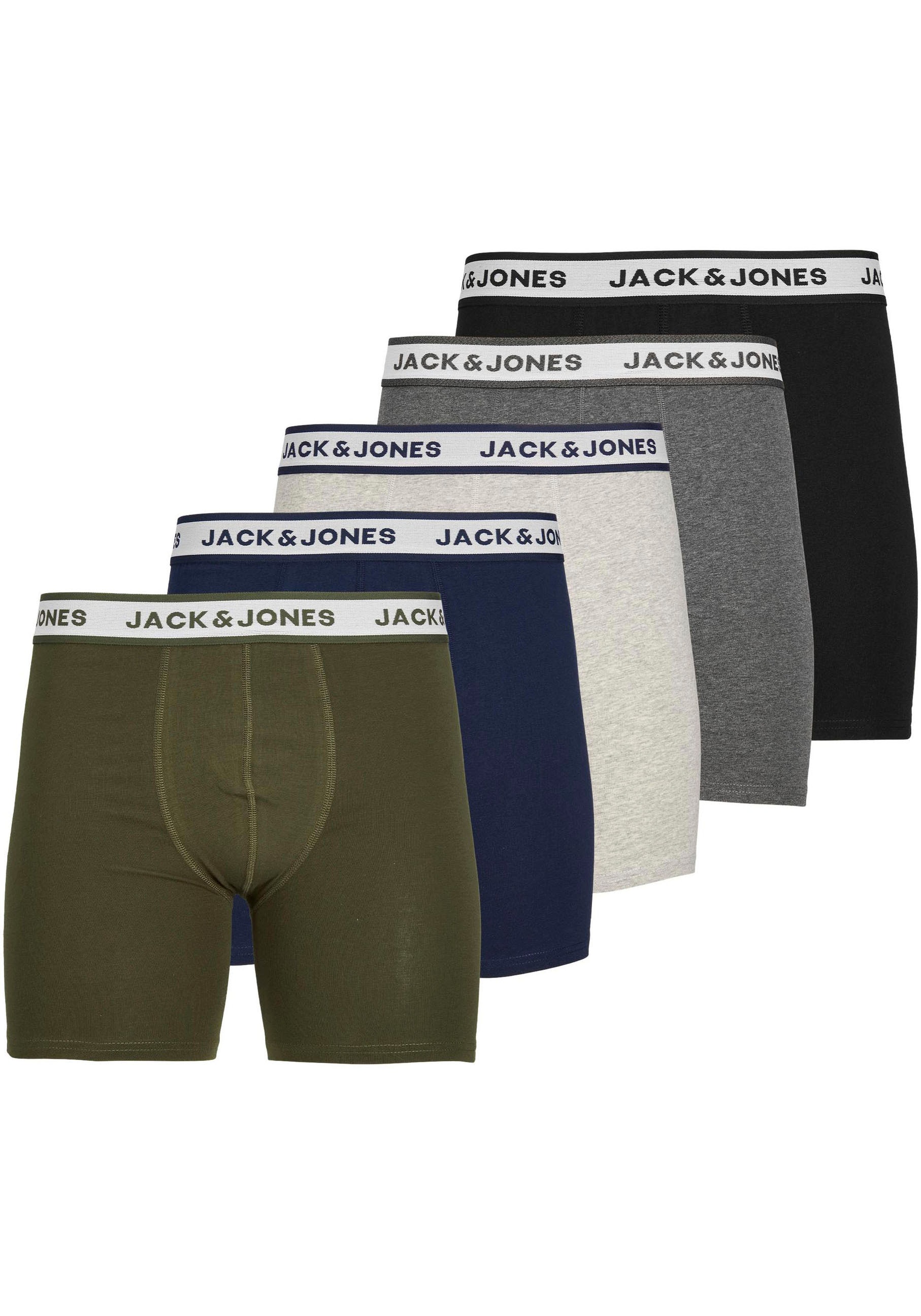Jack & Jones Boxershorts »JJ JACSOLID BOXER BRIEFS 5 P«, (Packung, 5 St.)