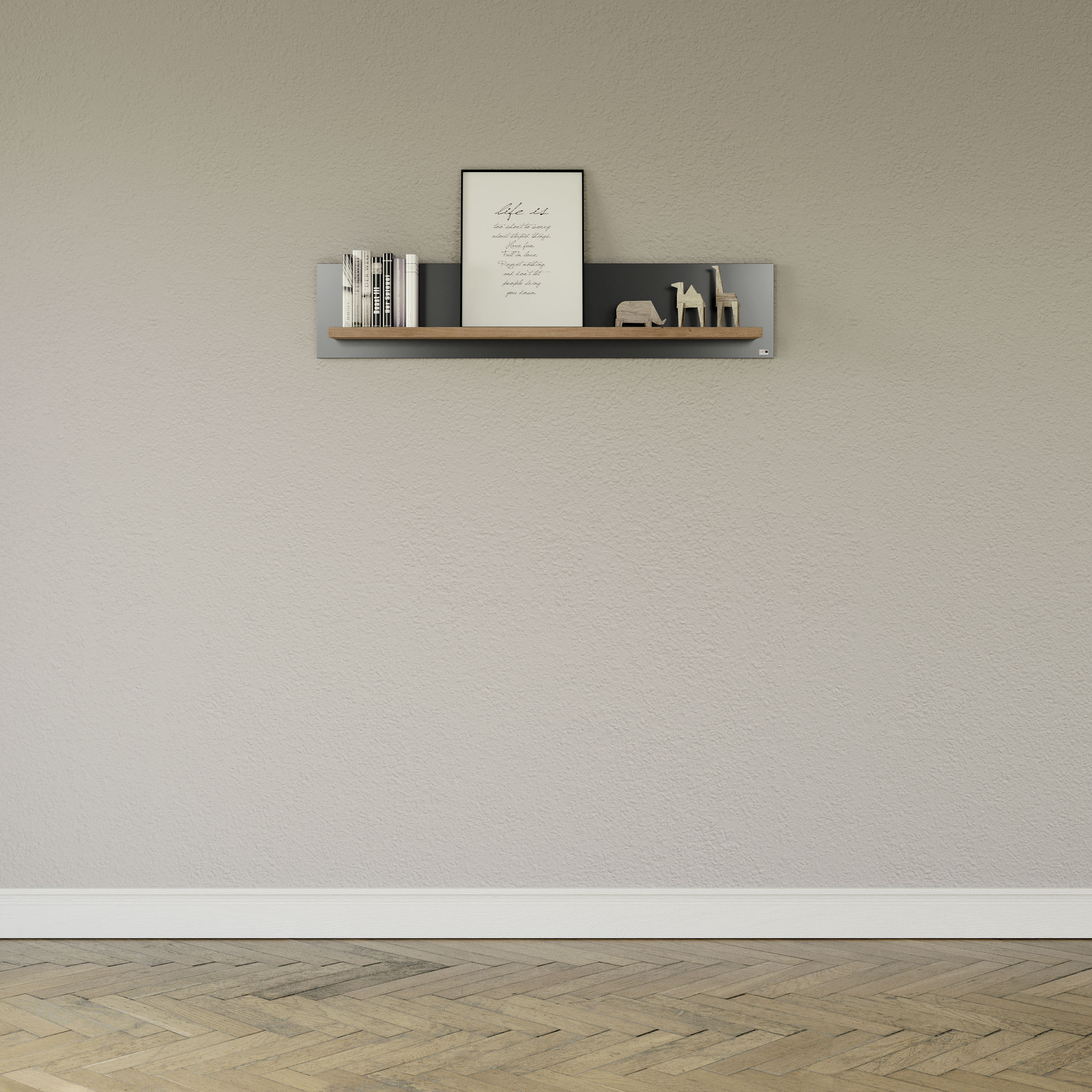 Set One By Musterring Wandregal »York« in drei Größen und Farben in grau, Größe B/H/T: 130 cm x 27 cm x 20 cm