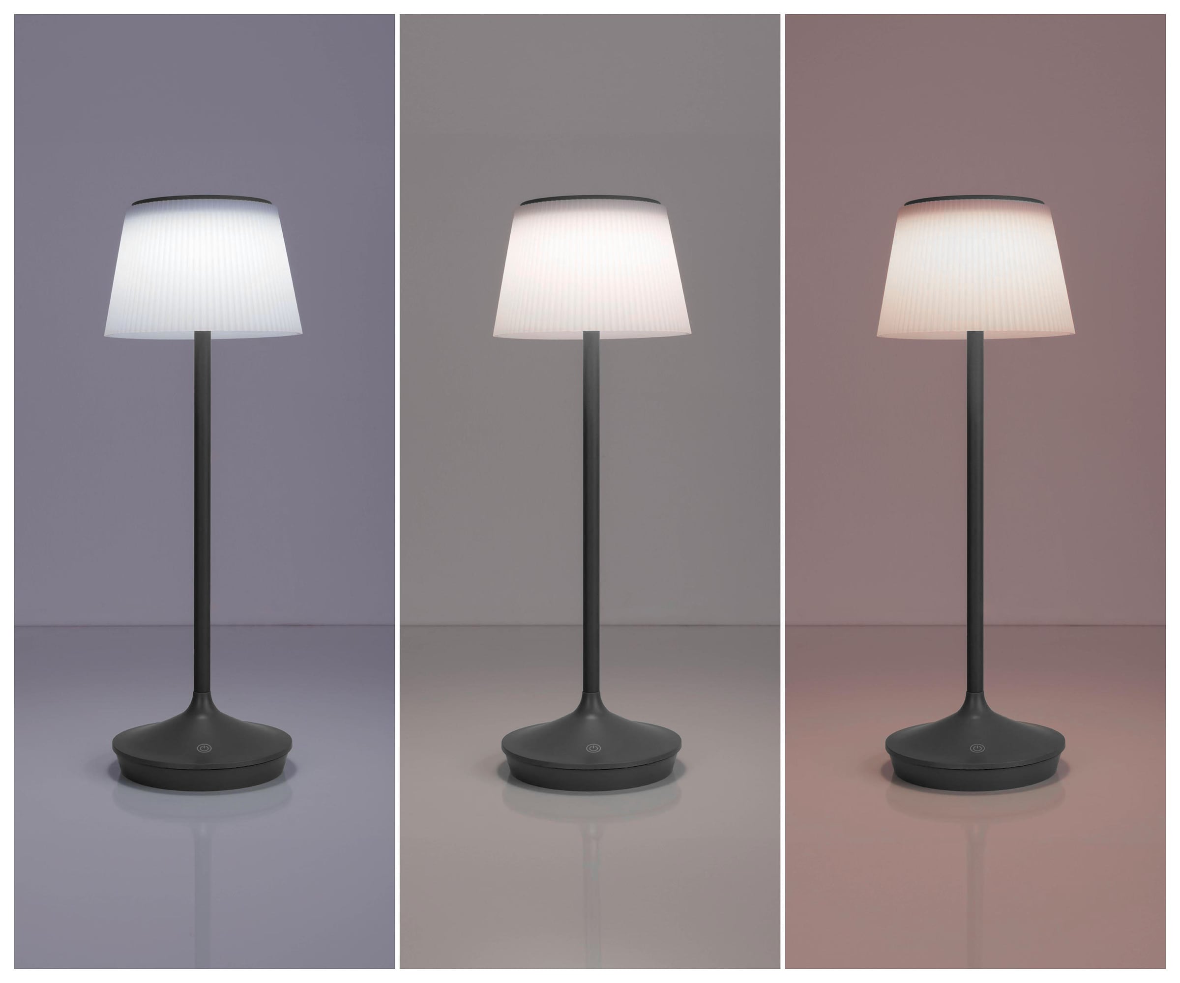 näve LED Tischleuchte »Solarleuchte / Akkuleuchte "EMMI"«, 1 flammig, Leuchtmittel LED-Modul | LED fest integriert, Solarbetrieb, Akkubetrieb, CCT, Berührungssensor, Akkutischleuchte
